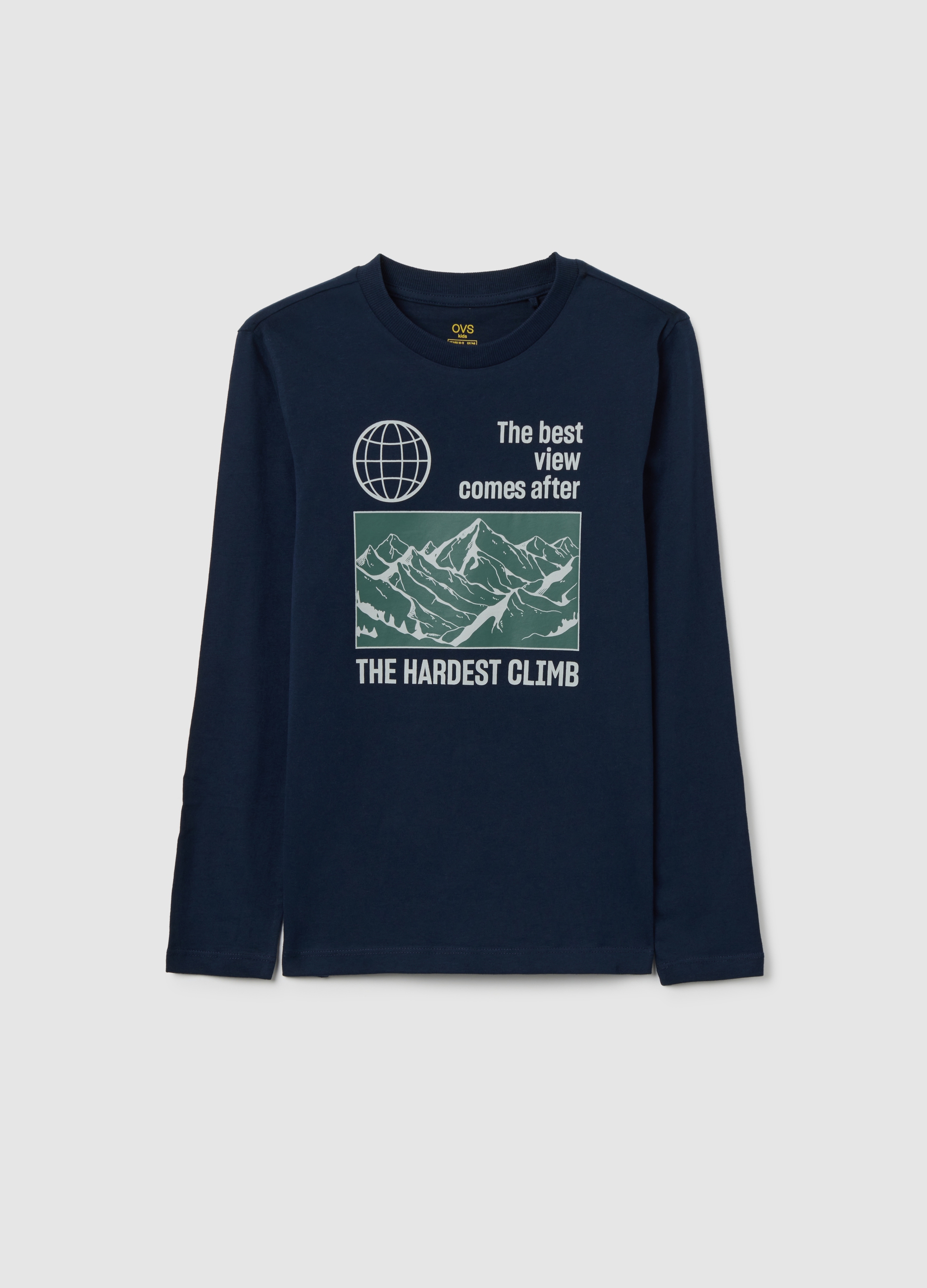 Camiseta Azul De Algodón Puro Regular Fit Para Chico, Niño, Azul marino, Talla: 11-12