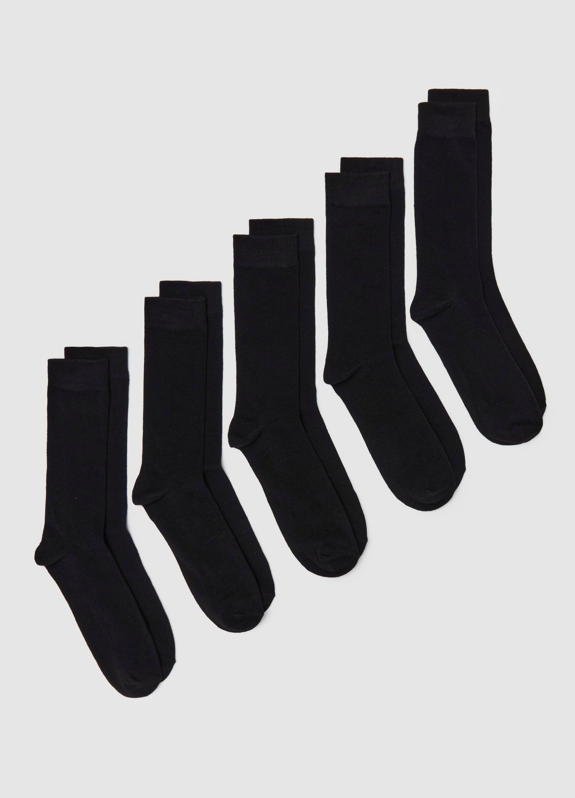 OVS , Tripack Calze Midi Stretch, Uomo, Nero, Taglia: 38-42