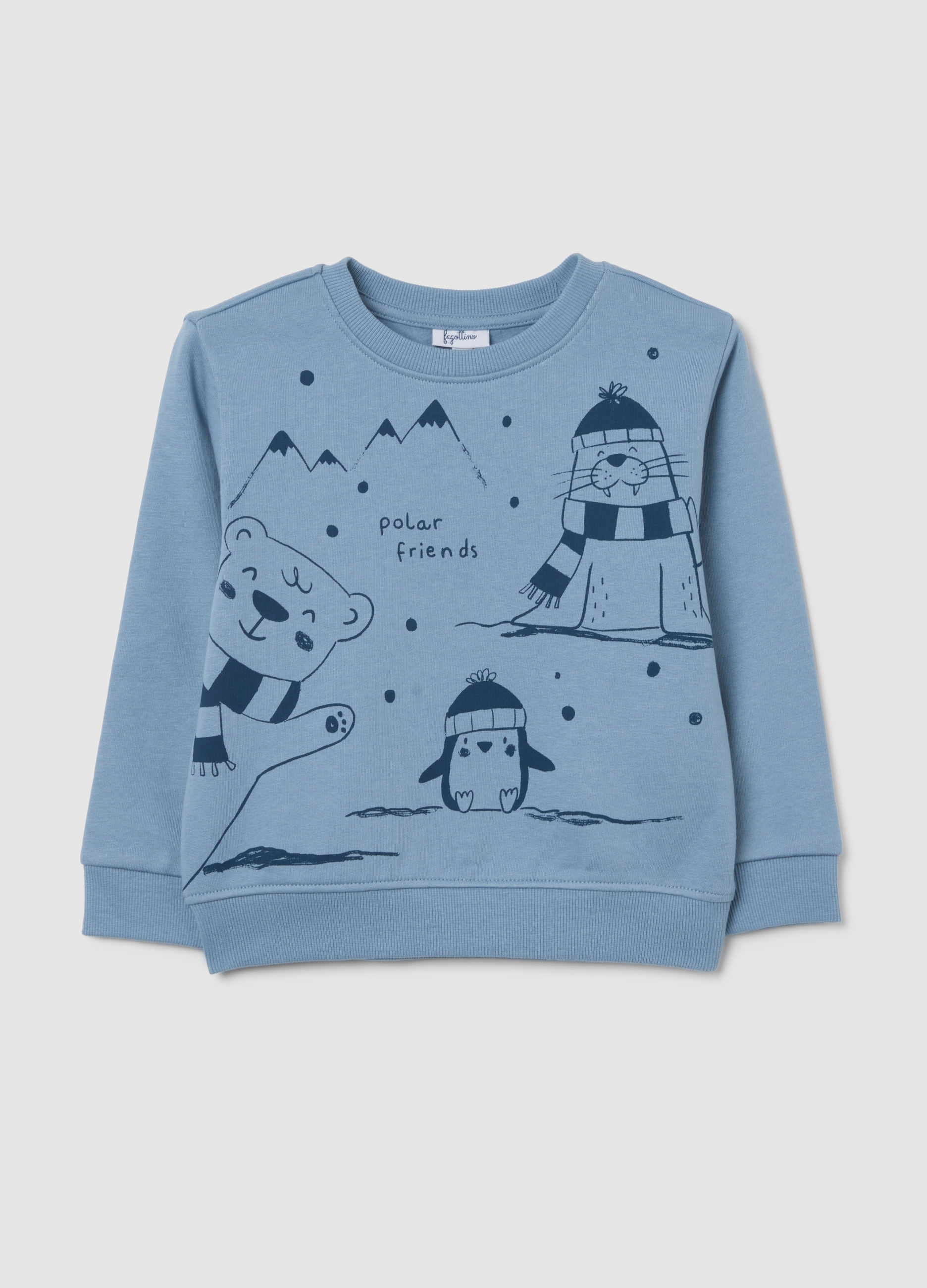 FAGOTTINO, Felpa Da Bimbo In Puro Cotone Azzurra Regular Fit, Bambino, Azzurro, Taglia: 18-24