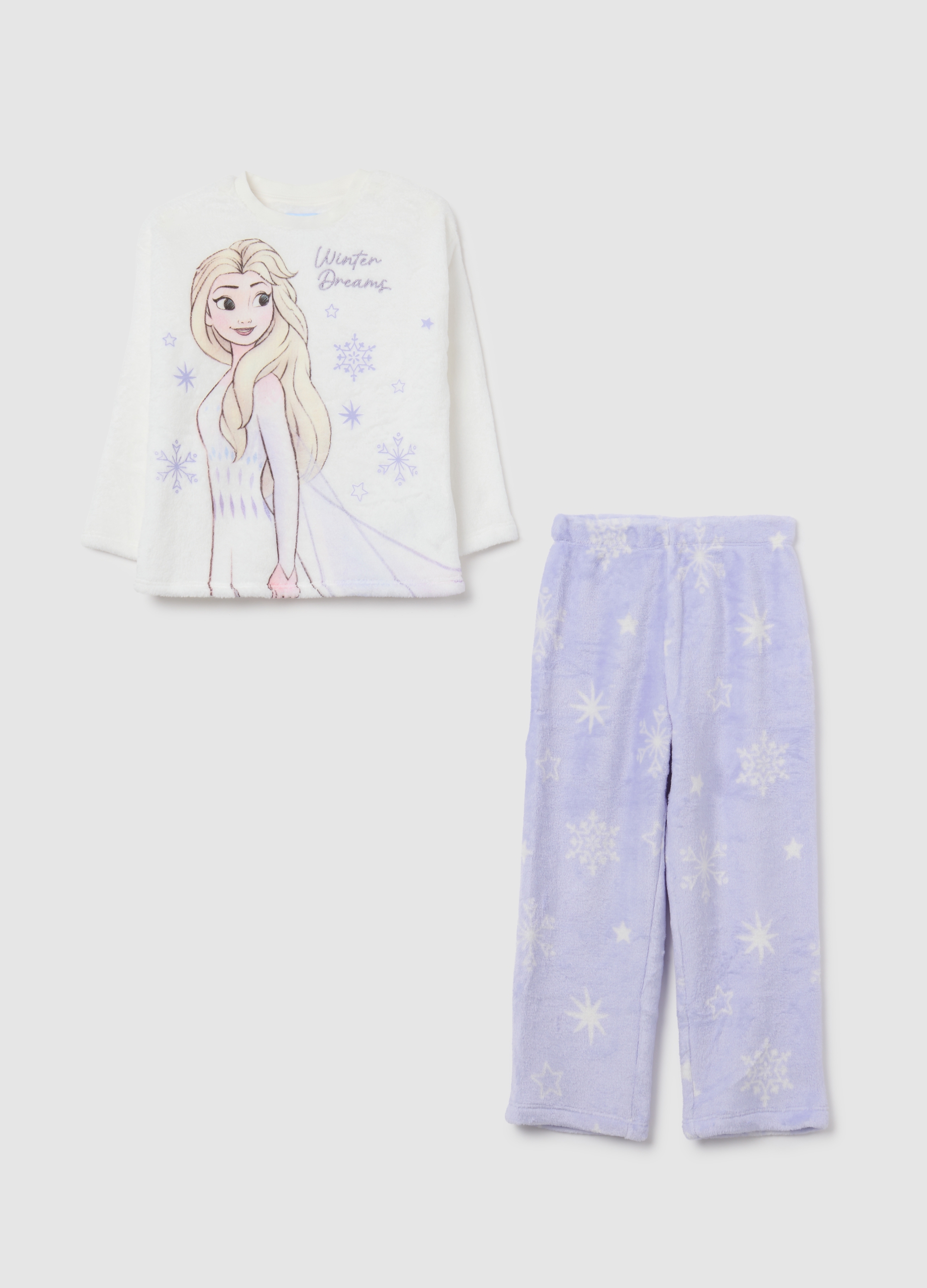 DISNEY, Pijama Multicolor De Ajuste Regular Con Estampado Disney Para Niñas, Niña, Blanco/azul claro, Talla: 3-4