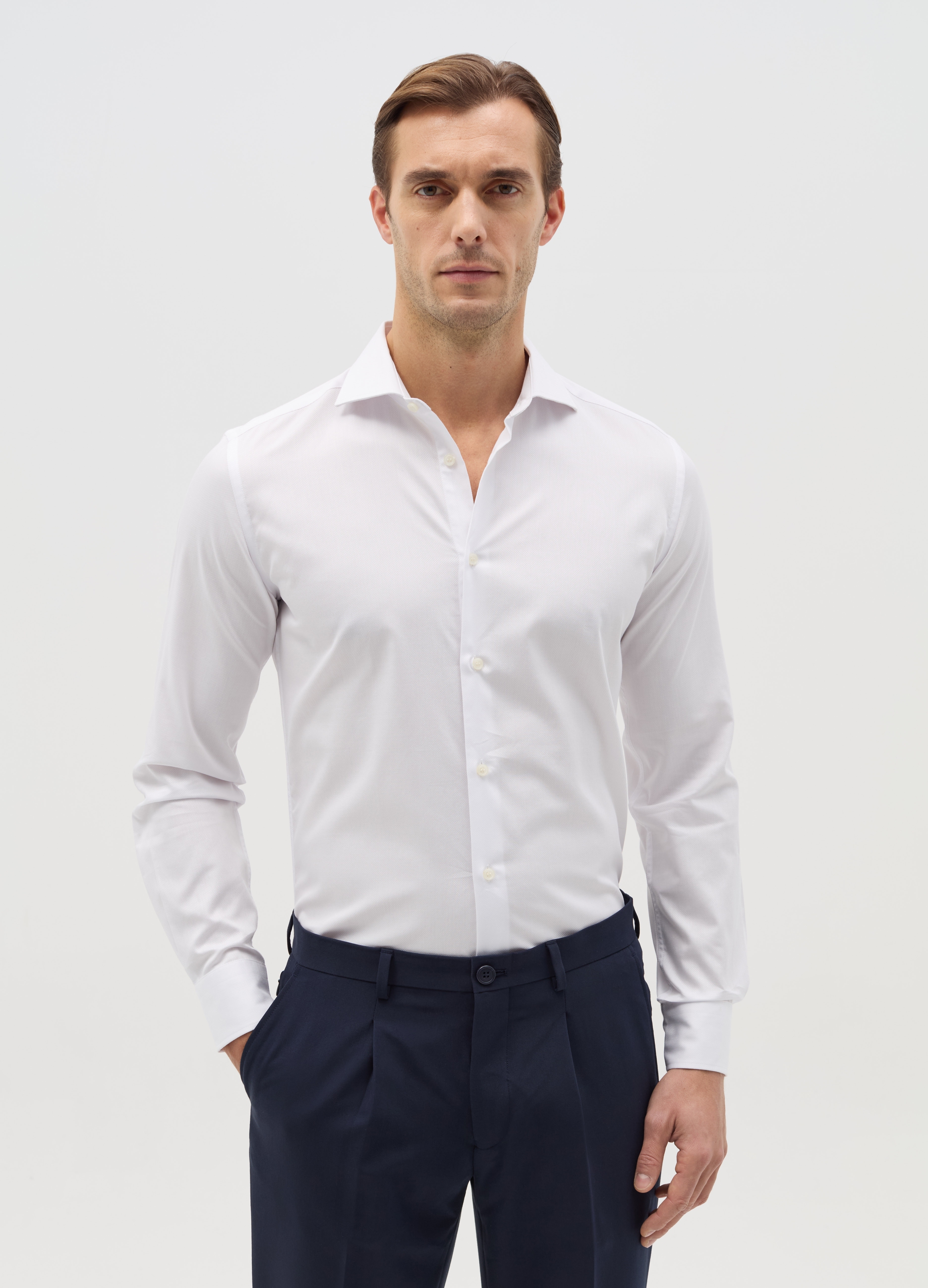 OVS , Camicia Slim Fit Easy Iron Bianco, Uomo, Bianco, Taglia: 38