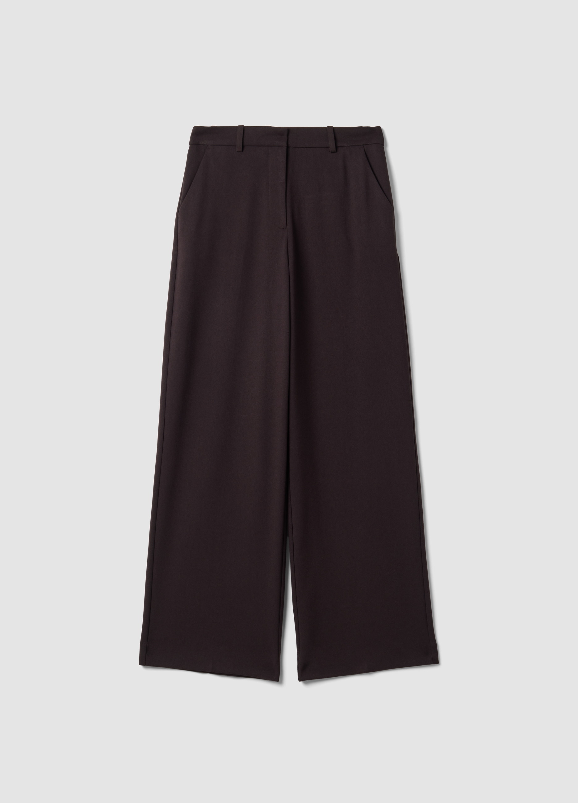Piombo Contemporary, Pantaloni Formali Marroni Flare In Viscosa Elasticizzata, Donna, Marrone, Taglia: 42