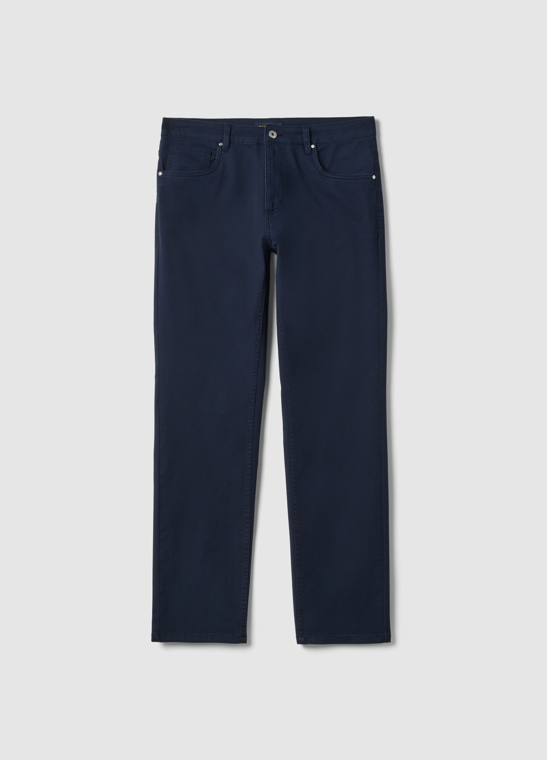 PIOMBO, Pantalones Azules Regular Fit En Sarga Elástica, Hombre, Azul oscuro, Talla: 56