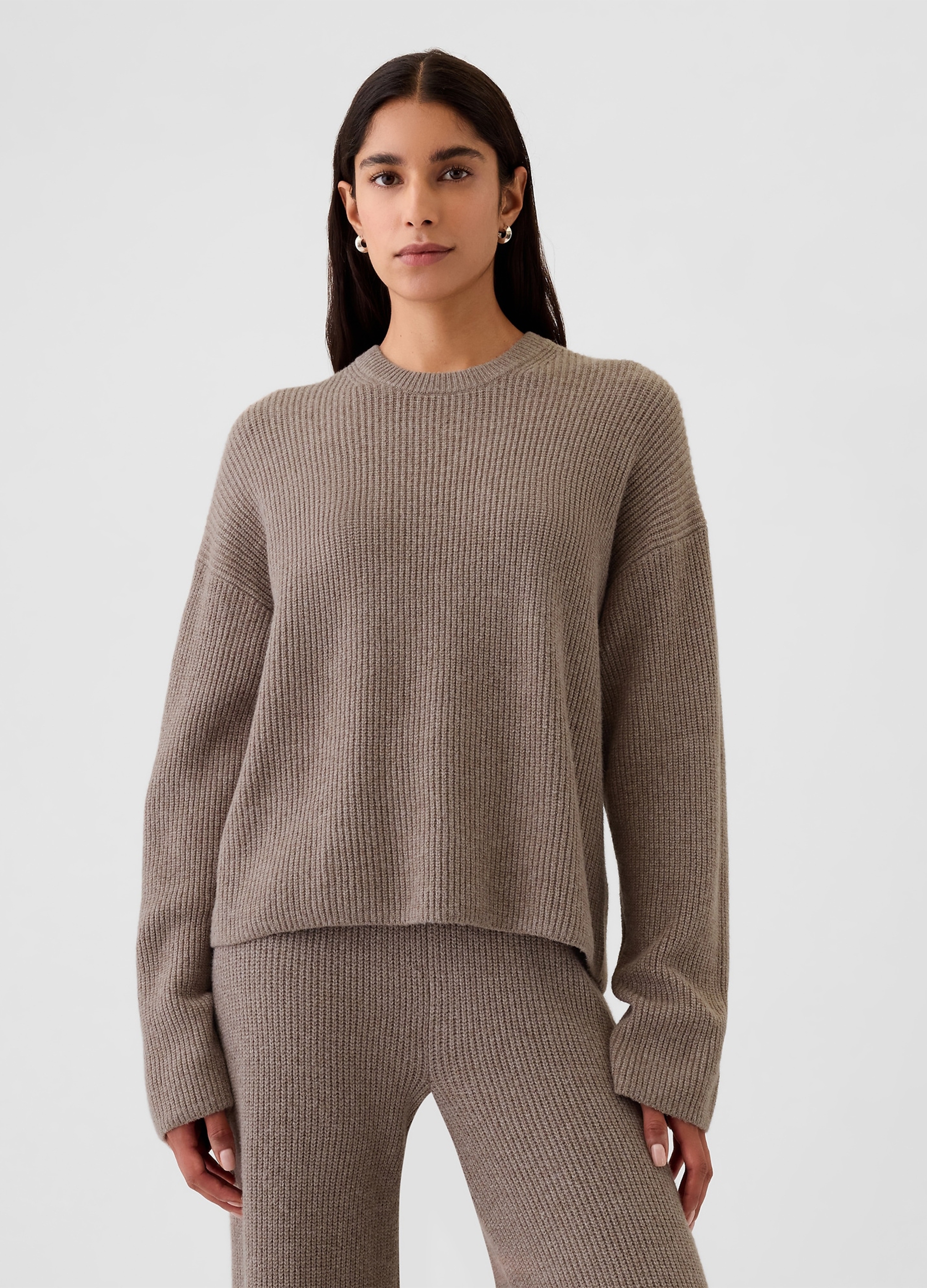 GAP, Pullover Cashsoft Con Lavorazione A Coste Inglesi, Donna, Marrone, Taglia: XXS