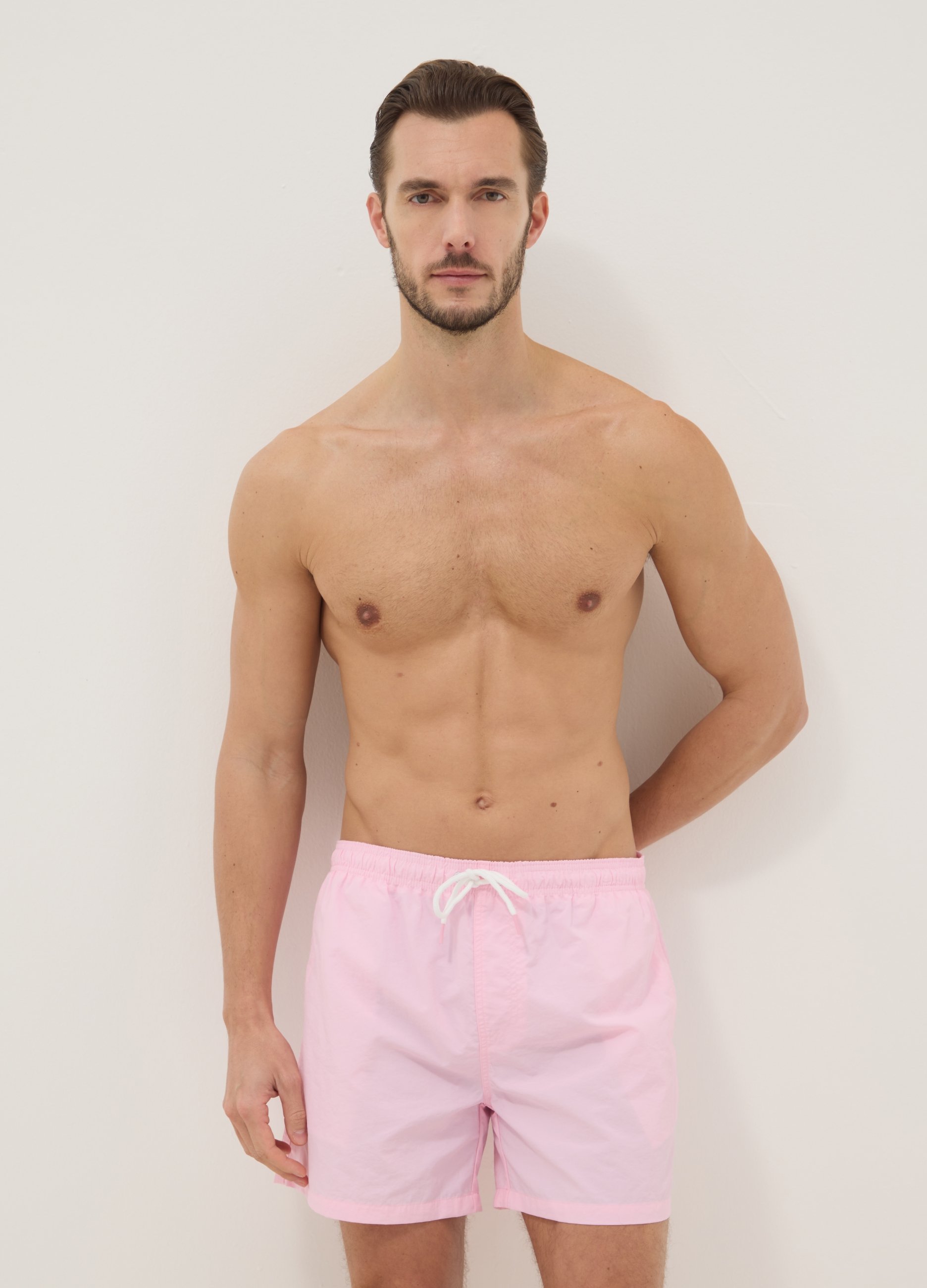 Bóxer De Baño Rosa Con Cintura Elástica, Hombre, Rosa Claro, Talla: XXL