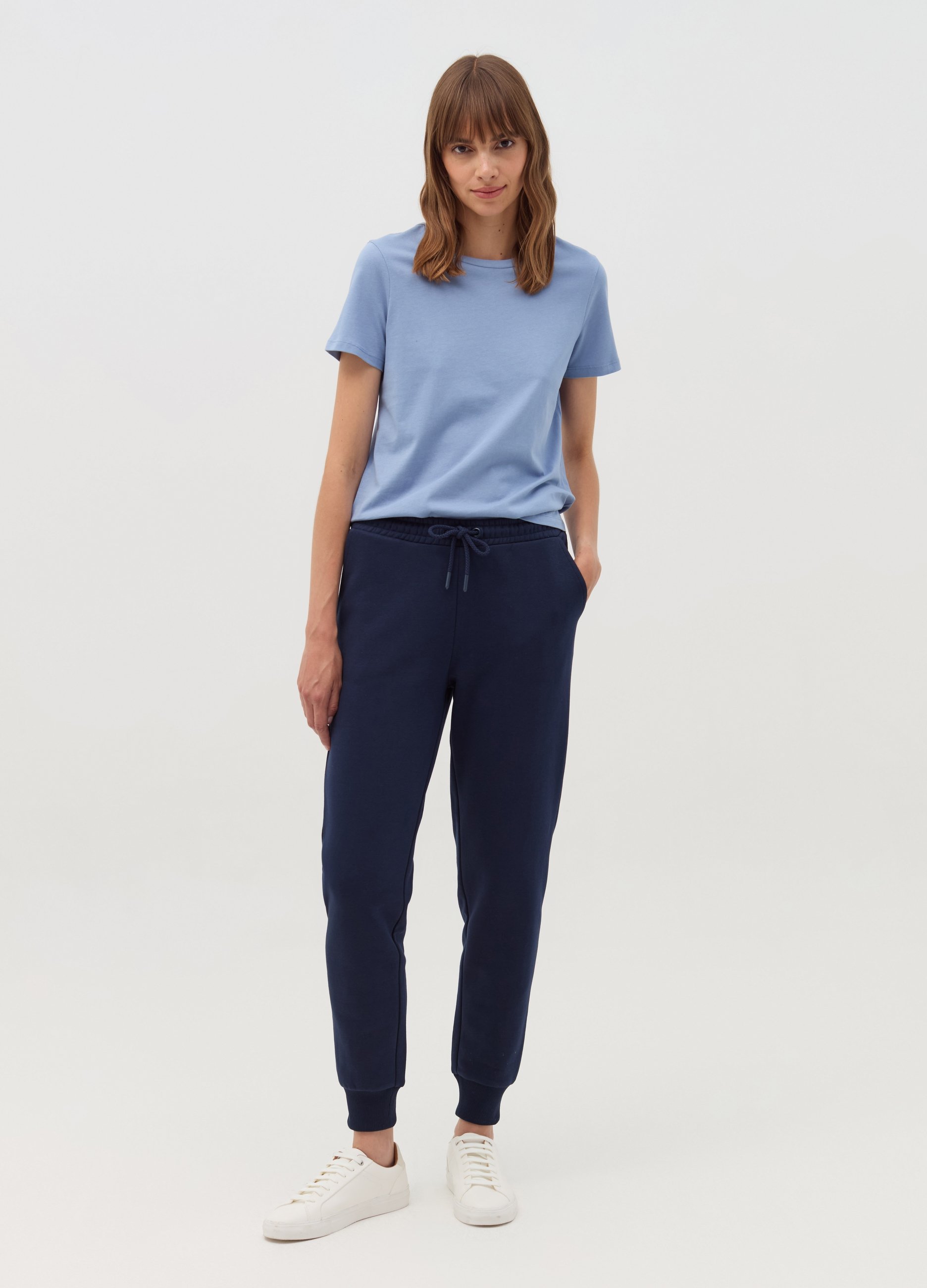 OVS, T-shirt Essential In Cotone Bio, Donna, Blu, Taglia: M
