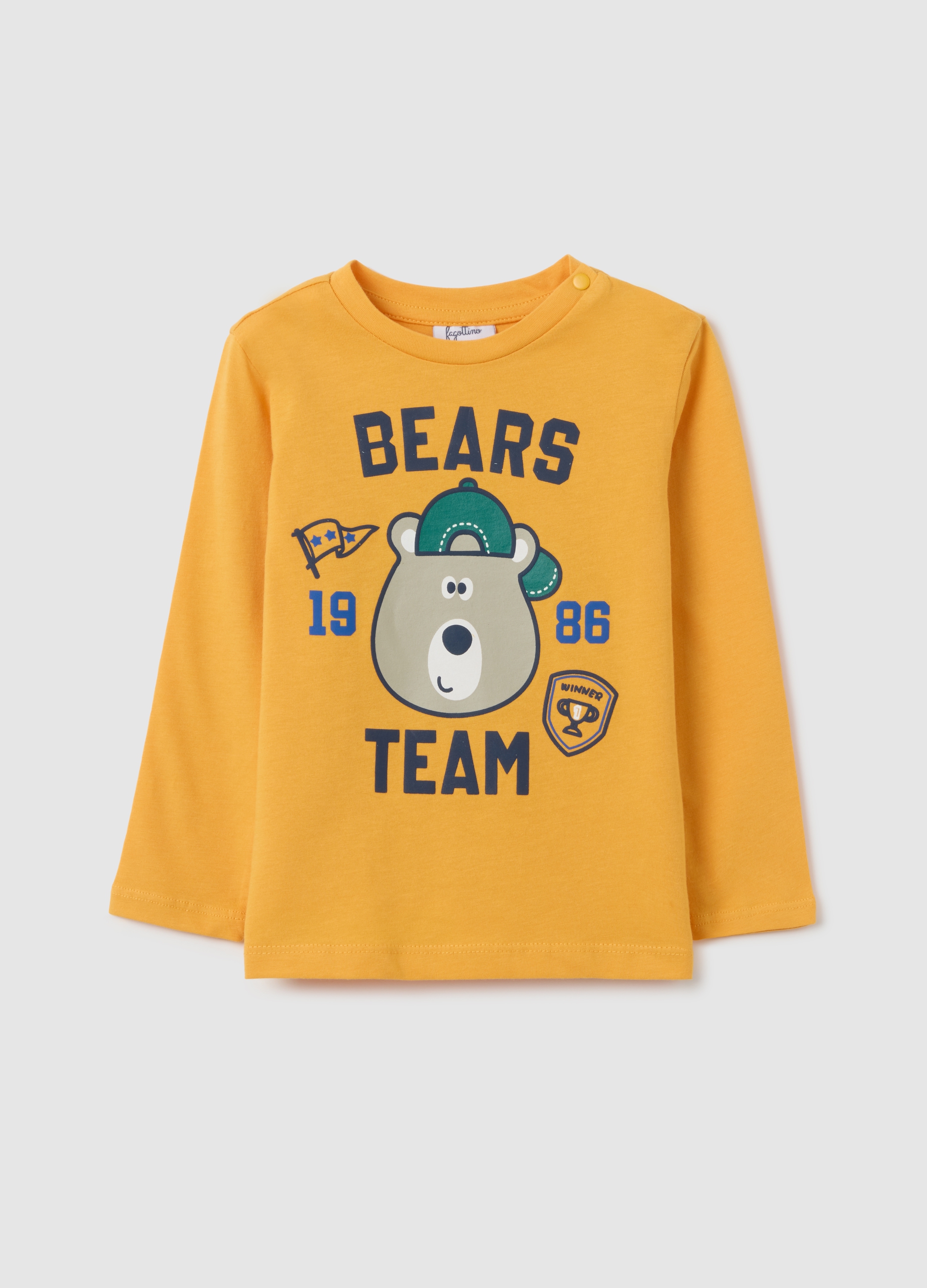 Camiseta Infantil Amarilla De Algodón Puro Ajuste Regular, Niño, Amarillo Claro, Talla: 12-18