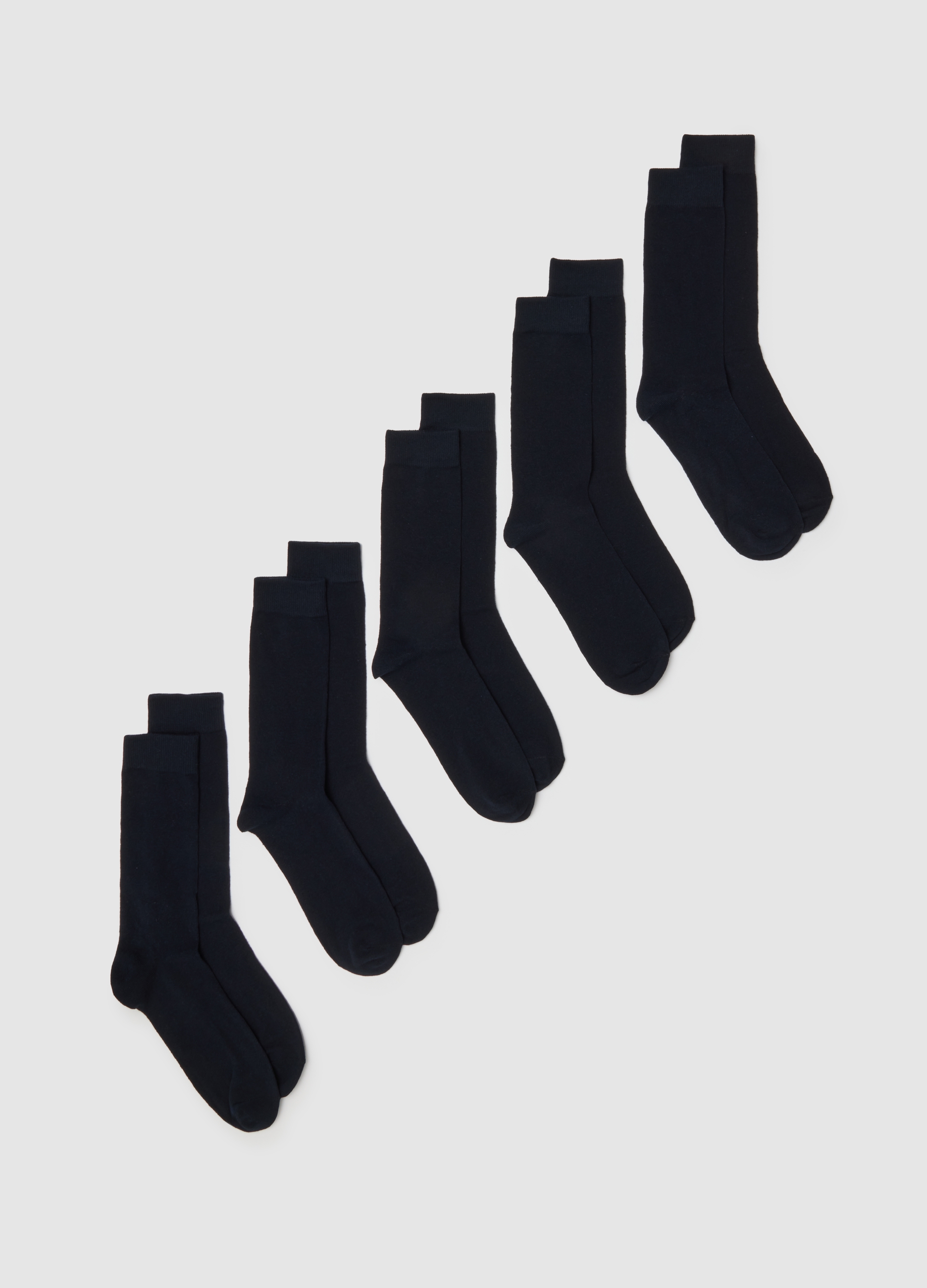 Pack De Calcetines Midi Azules En Mezcla De Algodón Elástico, Hombre, Azul marino, Talla: 38/42