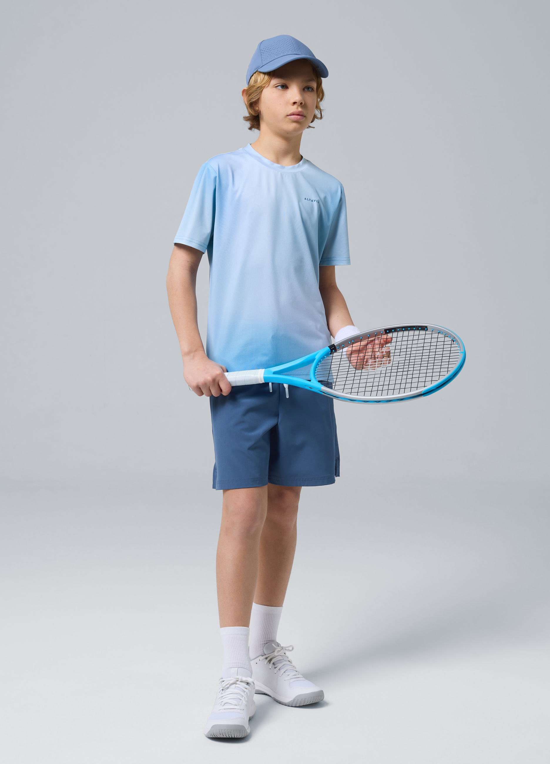 ALTAVIA COURT, Shorts Sportivi Azzurri In Tessuto Tecnico Elasticizzato Per Bambino Altavia Court, Azzurro, Taglia: 12-13