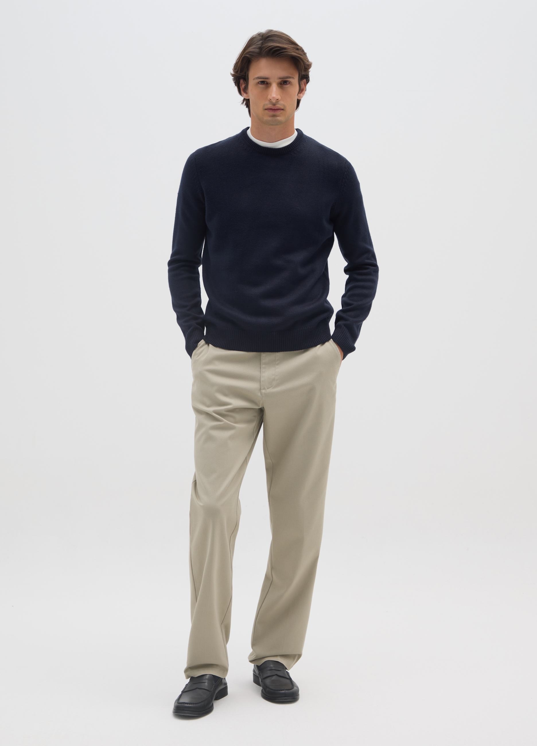 OVS, Pantalones Chino Beige Corte Regular, Hombre, Beige Claro, Talla: 46