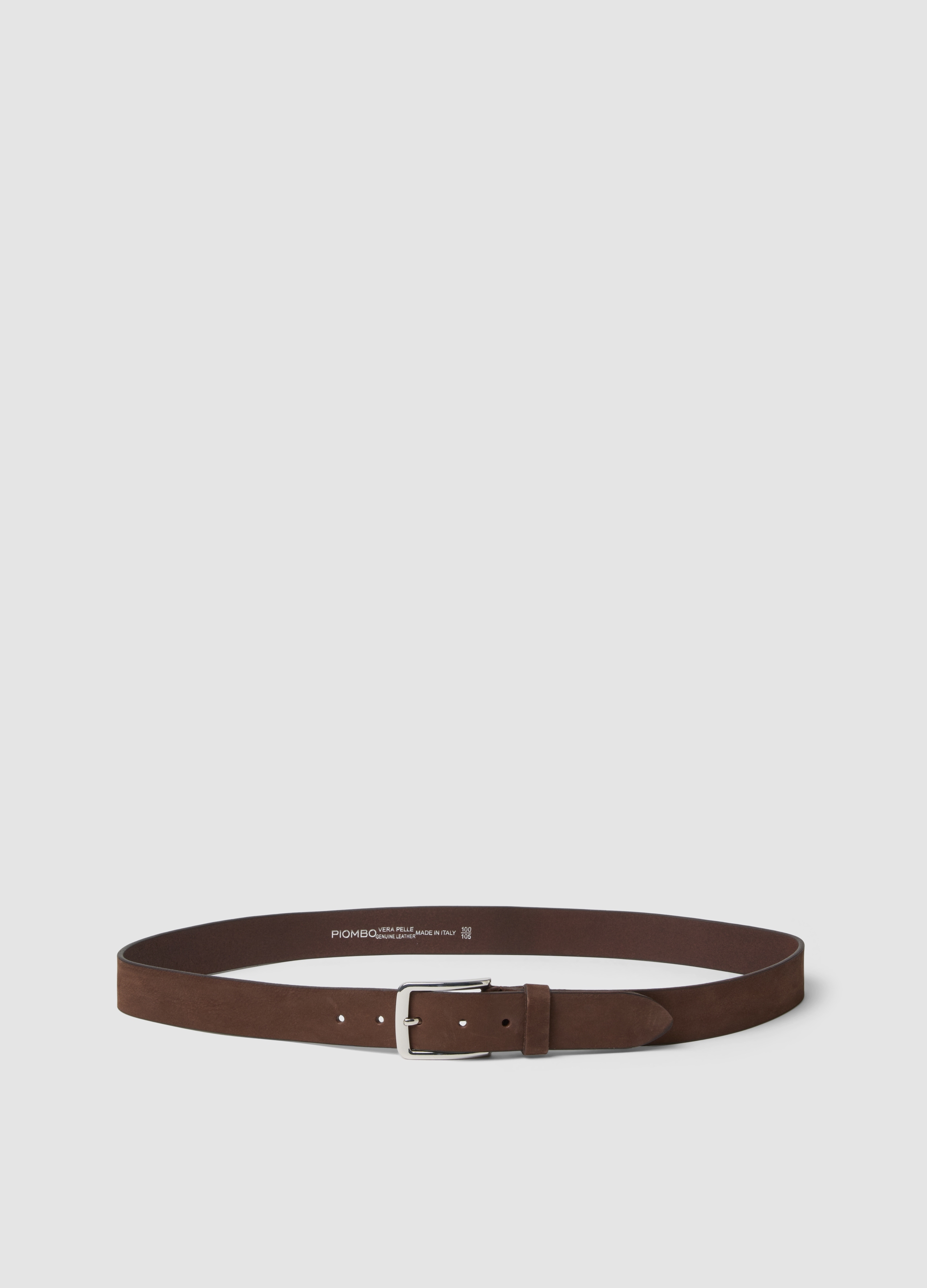 Piombo Contemporary, Cintura Marrone In Vera Pelle Con Fibbia In Metallo, Uomo, Marrone, Taglia: 100-105 cm
