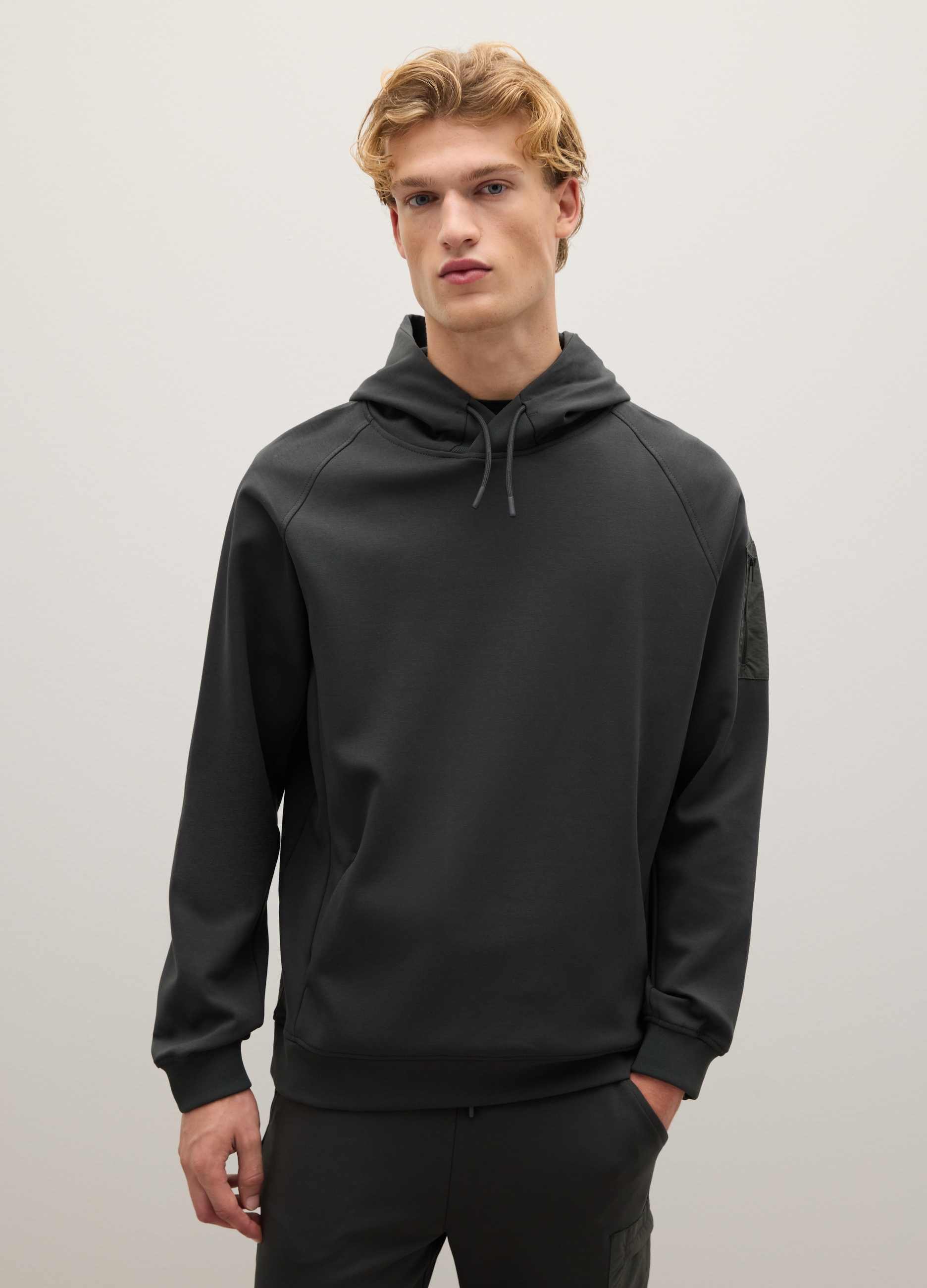 Piombo Tech, Felpa Con Cappuccio In Cotone Elasticizzato Verde, Uomo, Verde, Taglia: XL