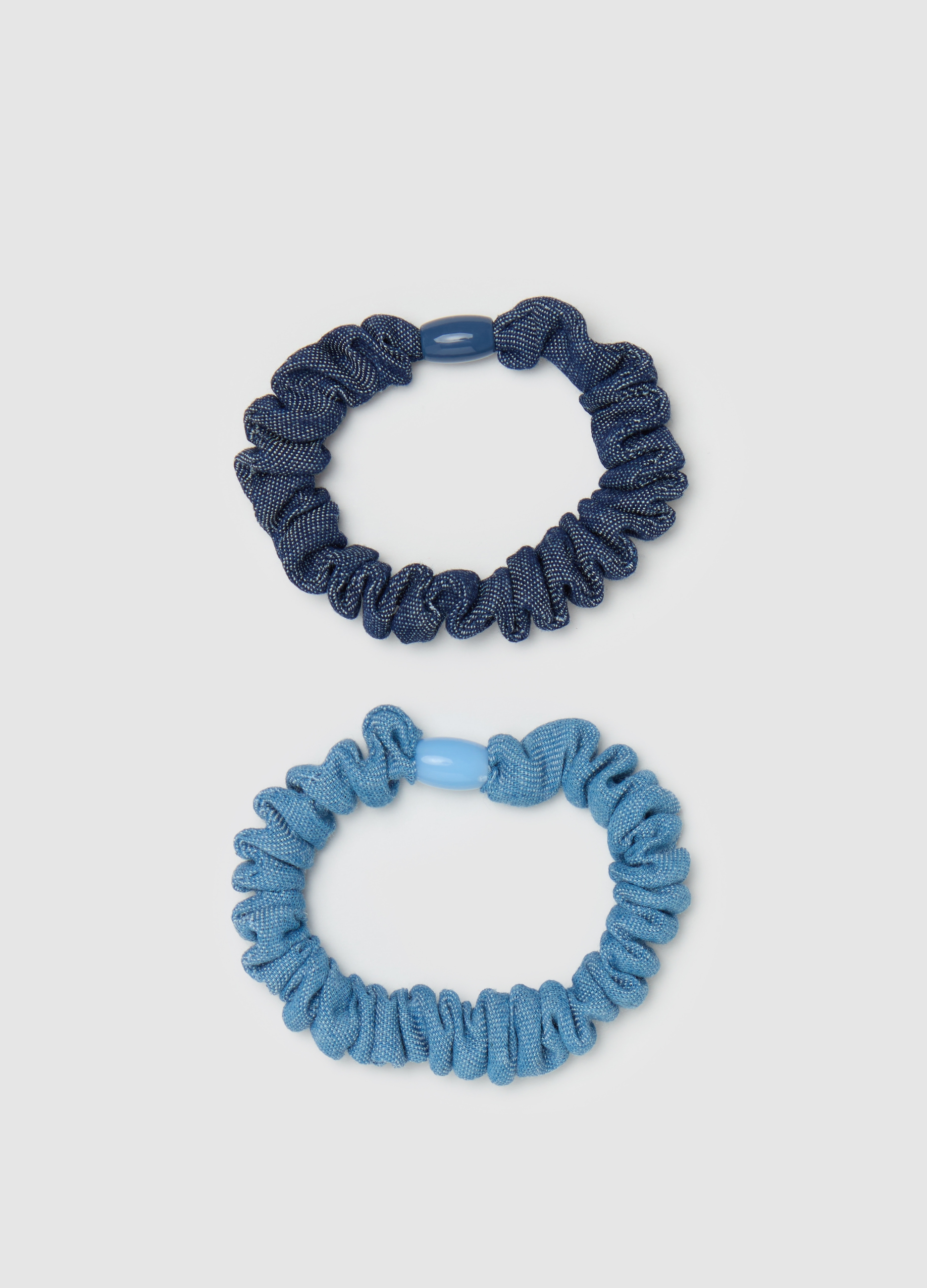 OVS , Bipack Elastici Per Capelli In Denim, Donna, Denim, Taglia: ONE SIZE