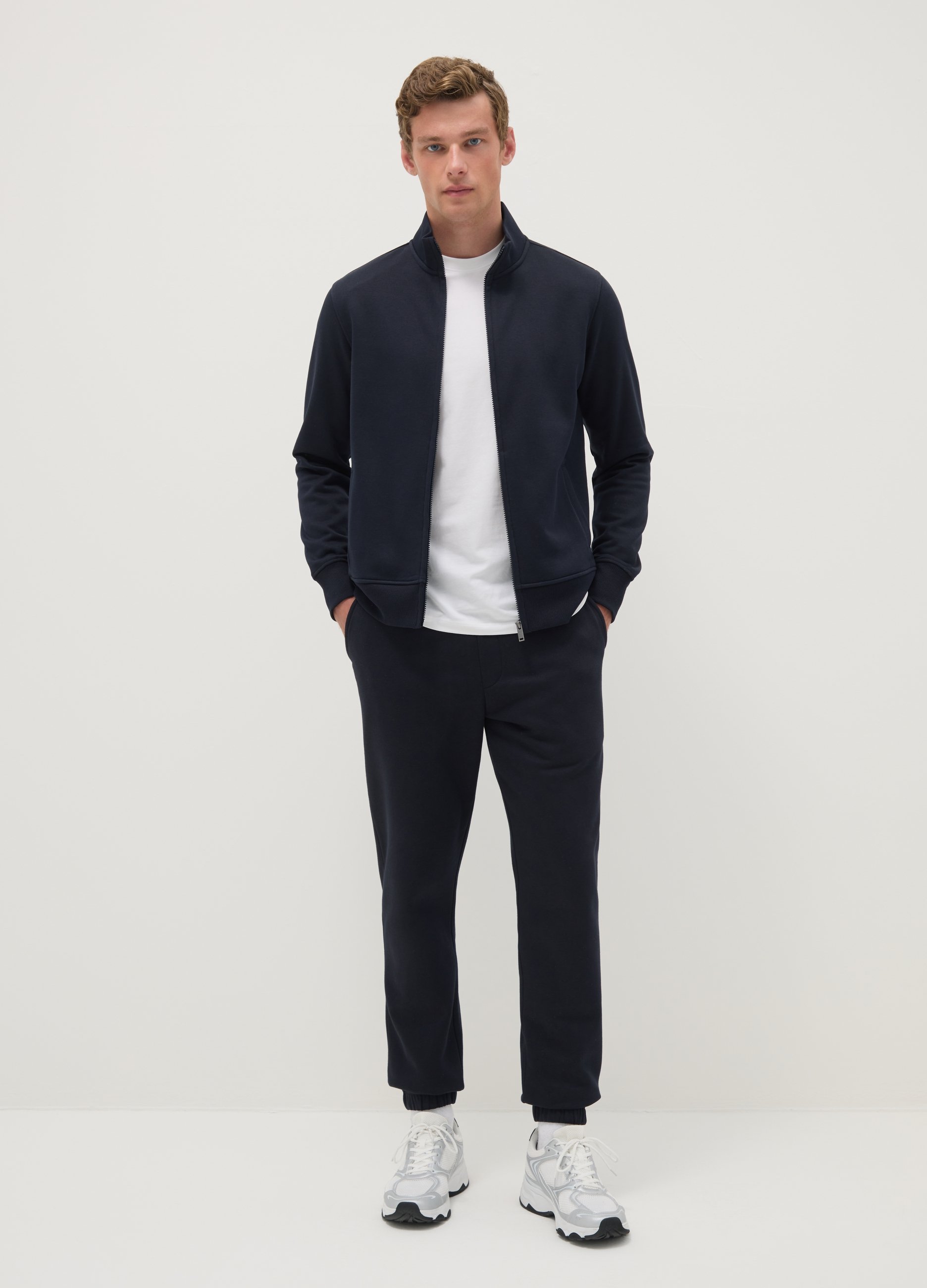 Pantalones Jogger Azul De Mezcla De Algodón Regular Fit, Hombre, Azul oscuro, Talla: XL