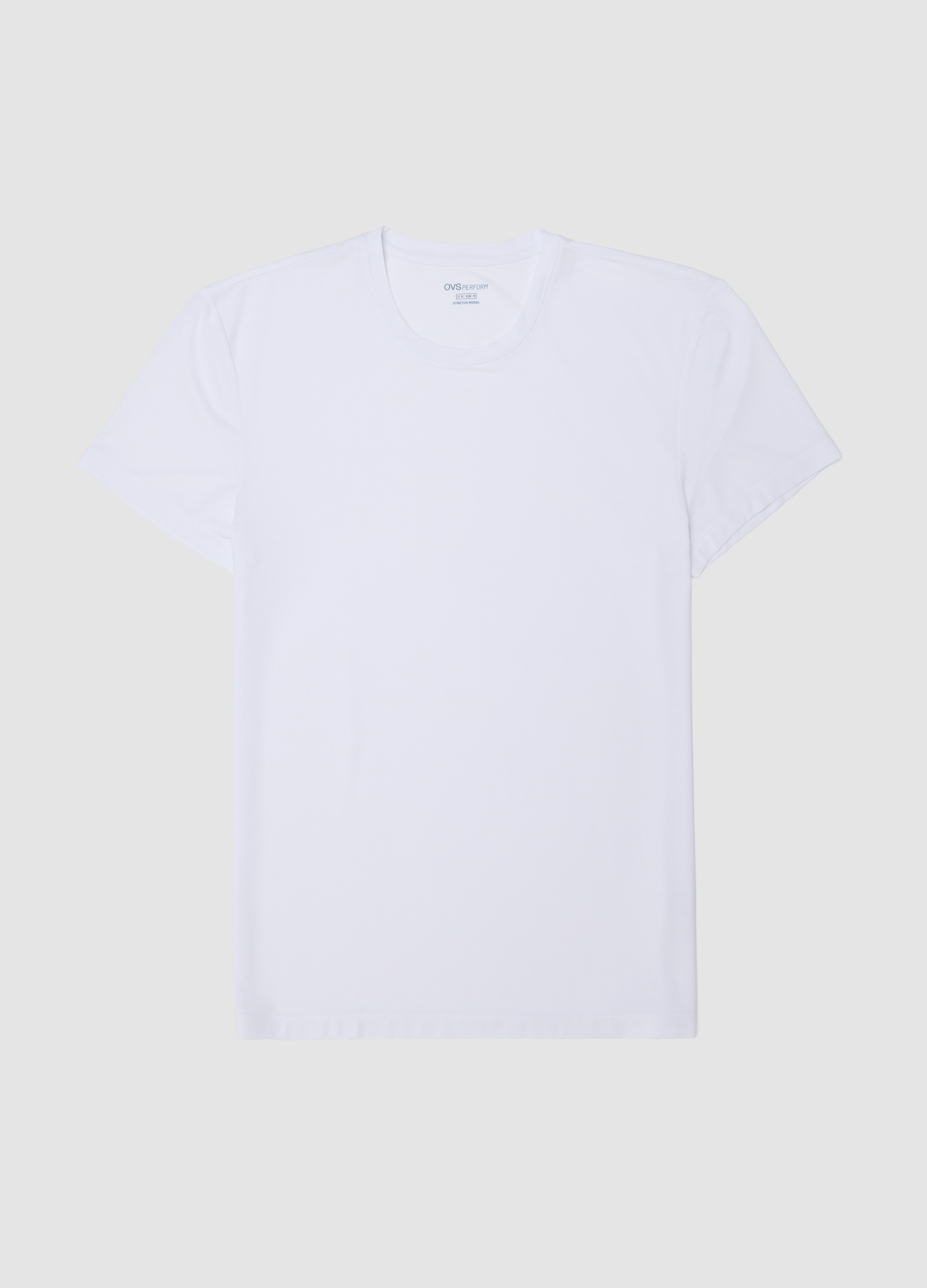 Camiseta Blanca De Modal Elástico, Corte Regular, Hombre, Blanco, Talla: 38