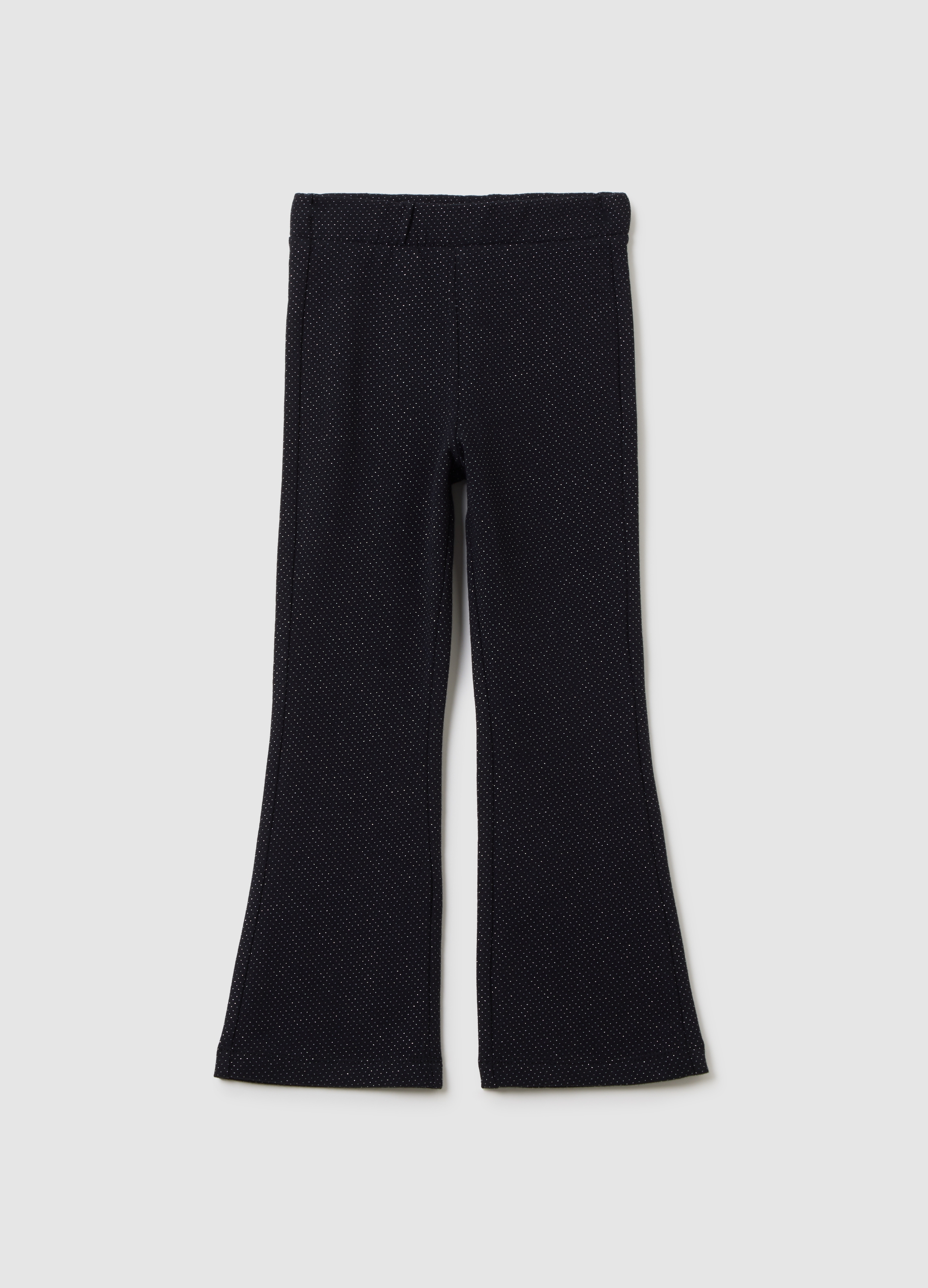 Leggings Da Bambina In Misto Cotone Nero Flare, Niña, Gunmetal, Talla: 5-6