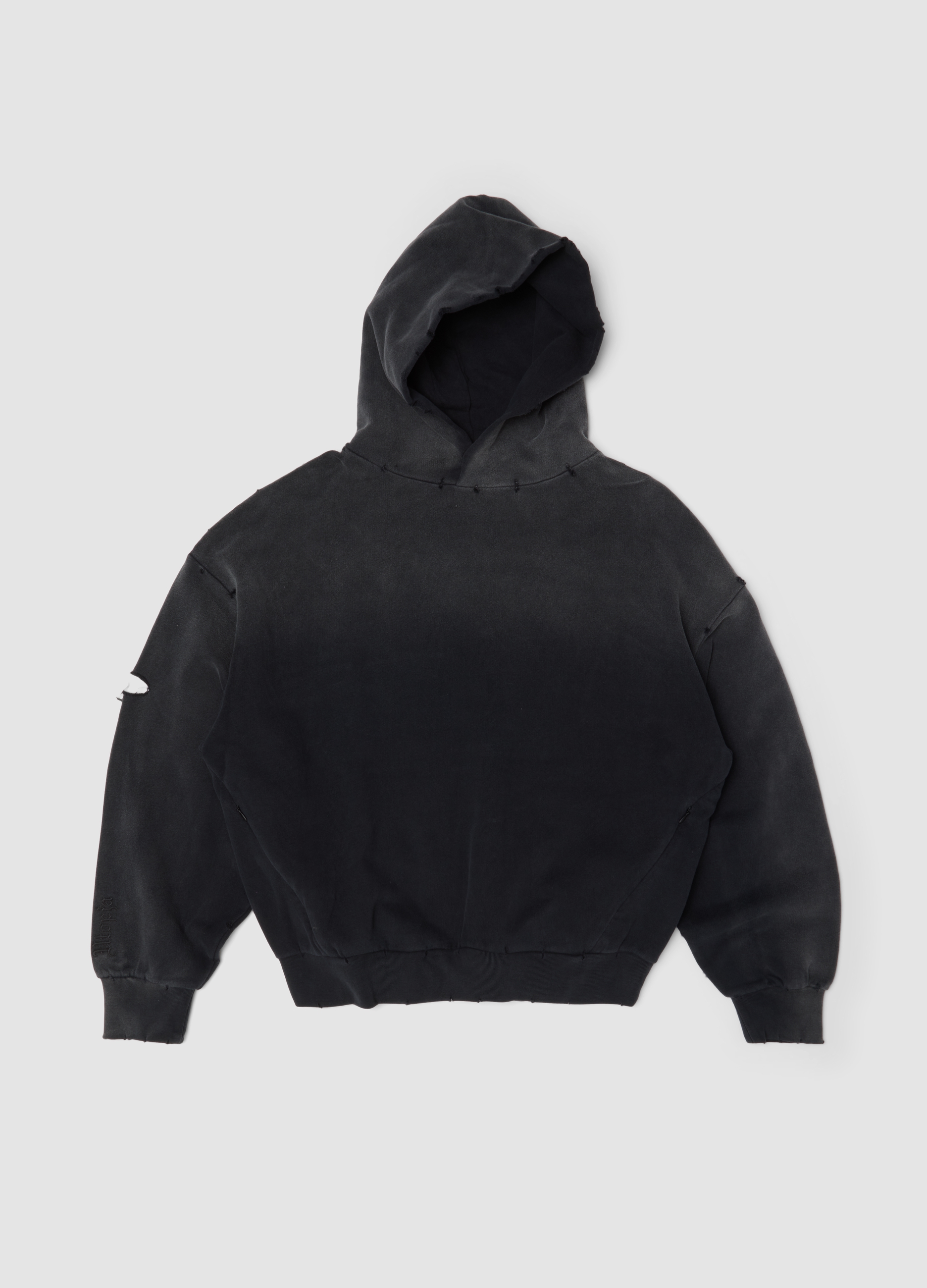 UTOPJA, Hoodie Sunfaded Black, Uomo, Nero, Taglia: S