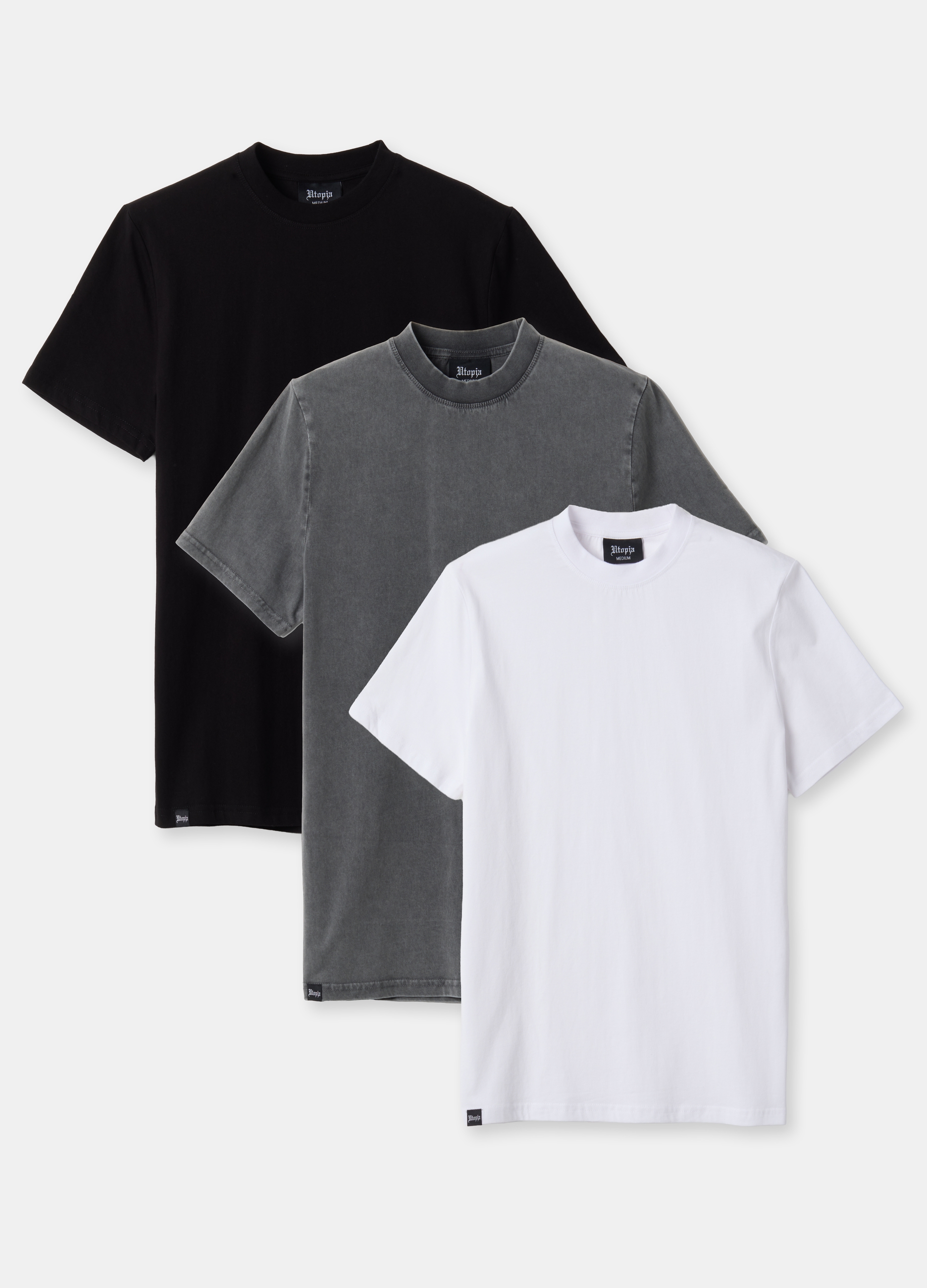 UTOPJA, Tripack Everyday T-shirt, Uomo, Multicolor, Taglia: XL