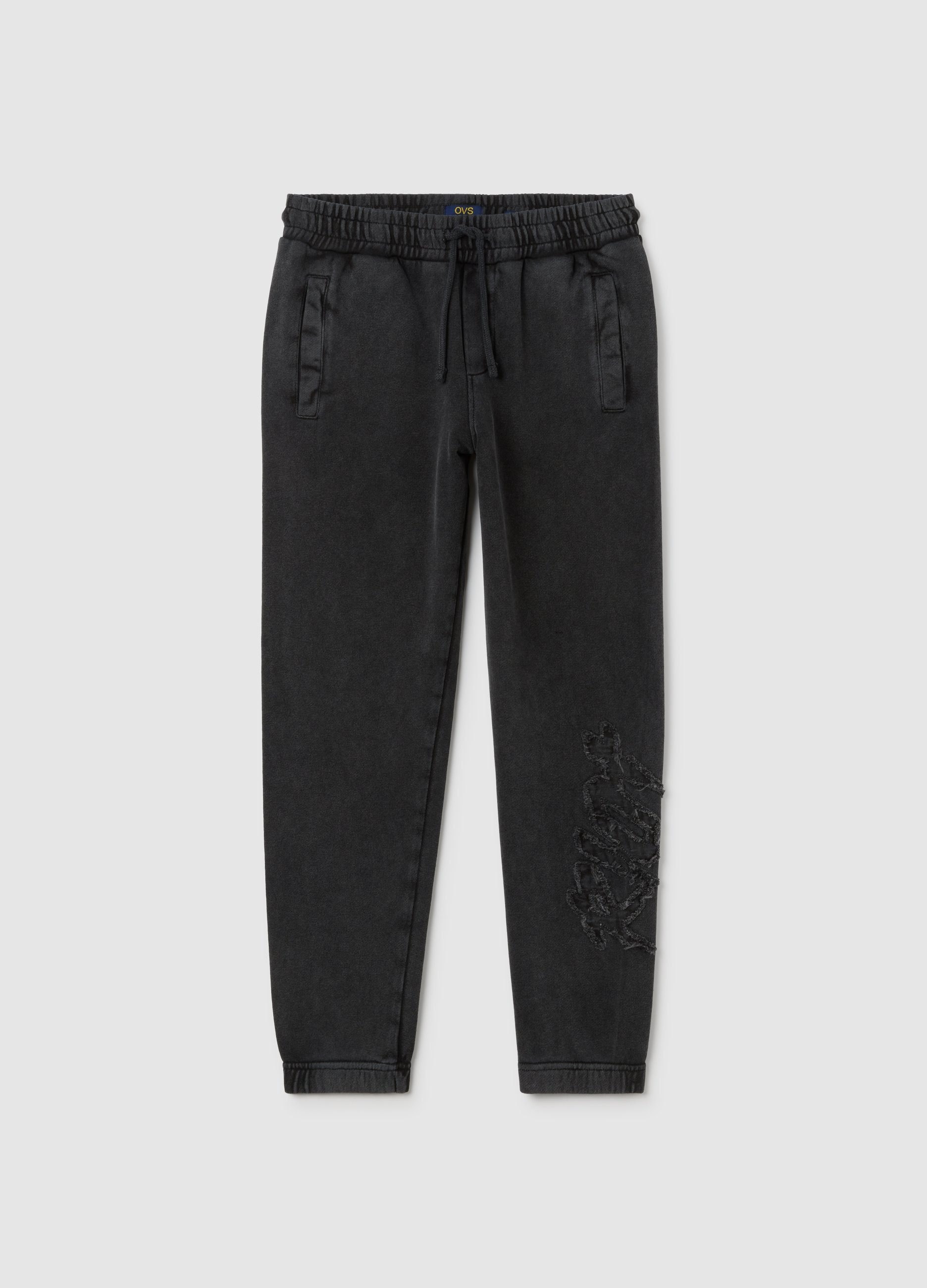 Jogger Da Ragazzo In Puro Cotone Nero, Niño, Gunmetal, Talla: 14-15