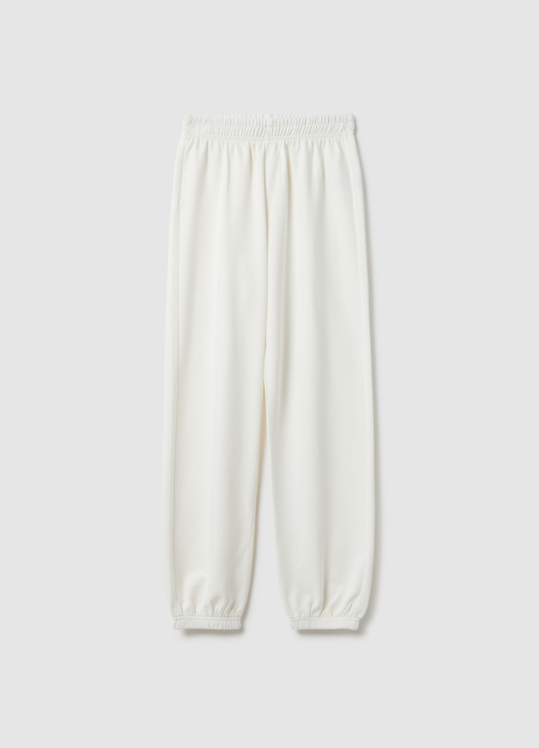 OVS KIDS, Pantalones Jogger De Algodón Puro Blanco Para Niña Ajuste Regular, Niña, Blanco óptico, Talla: 13-14