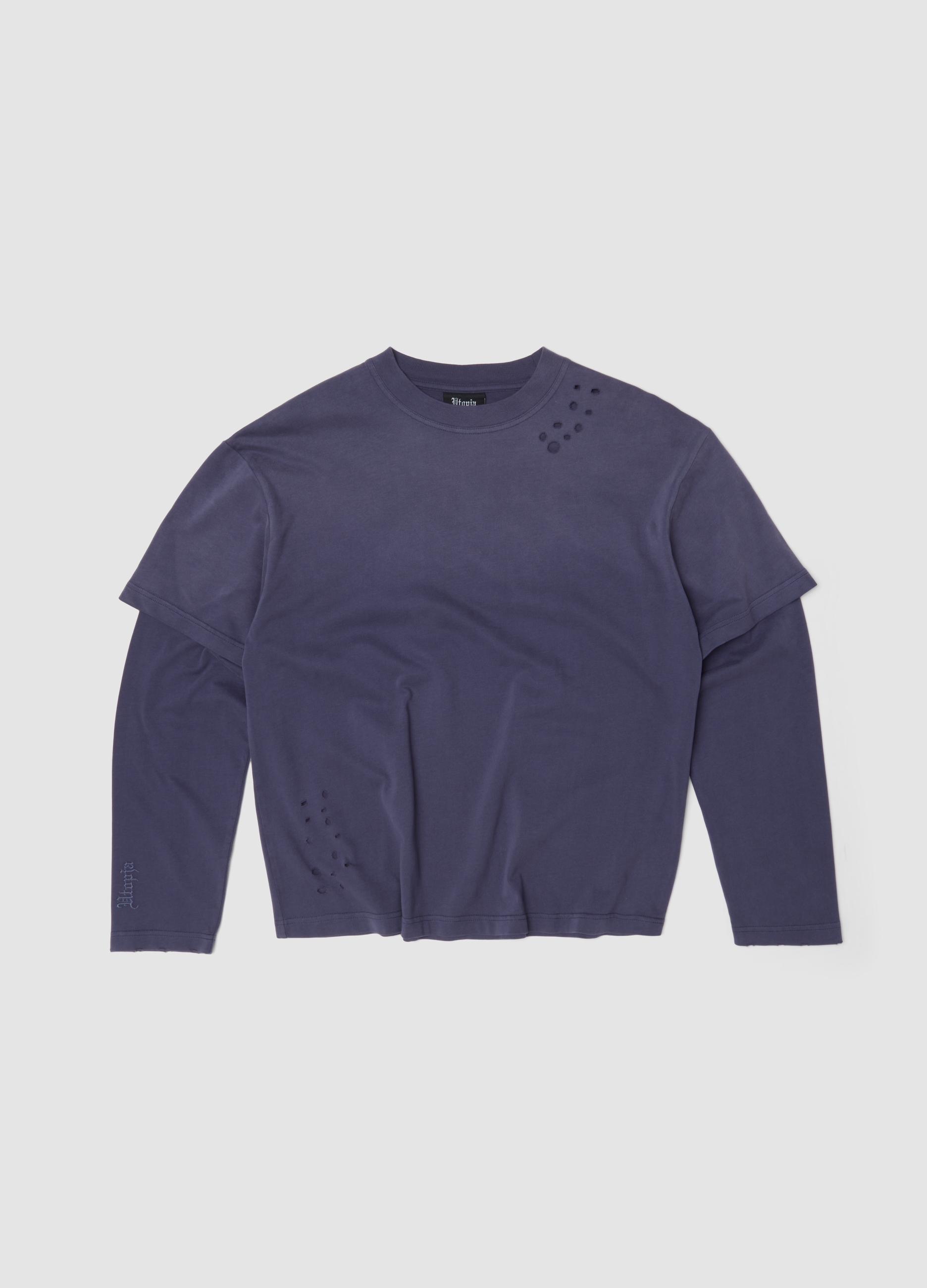 UTOPJA, Double Longsleeve Sunfaded Twilight, Uomo, Blu, Taglia: M