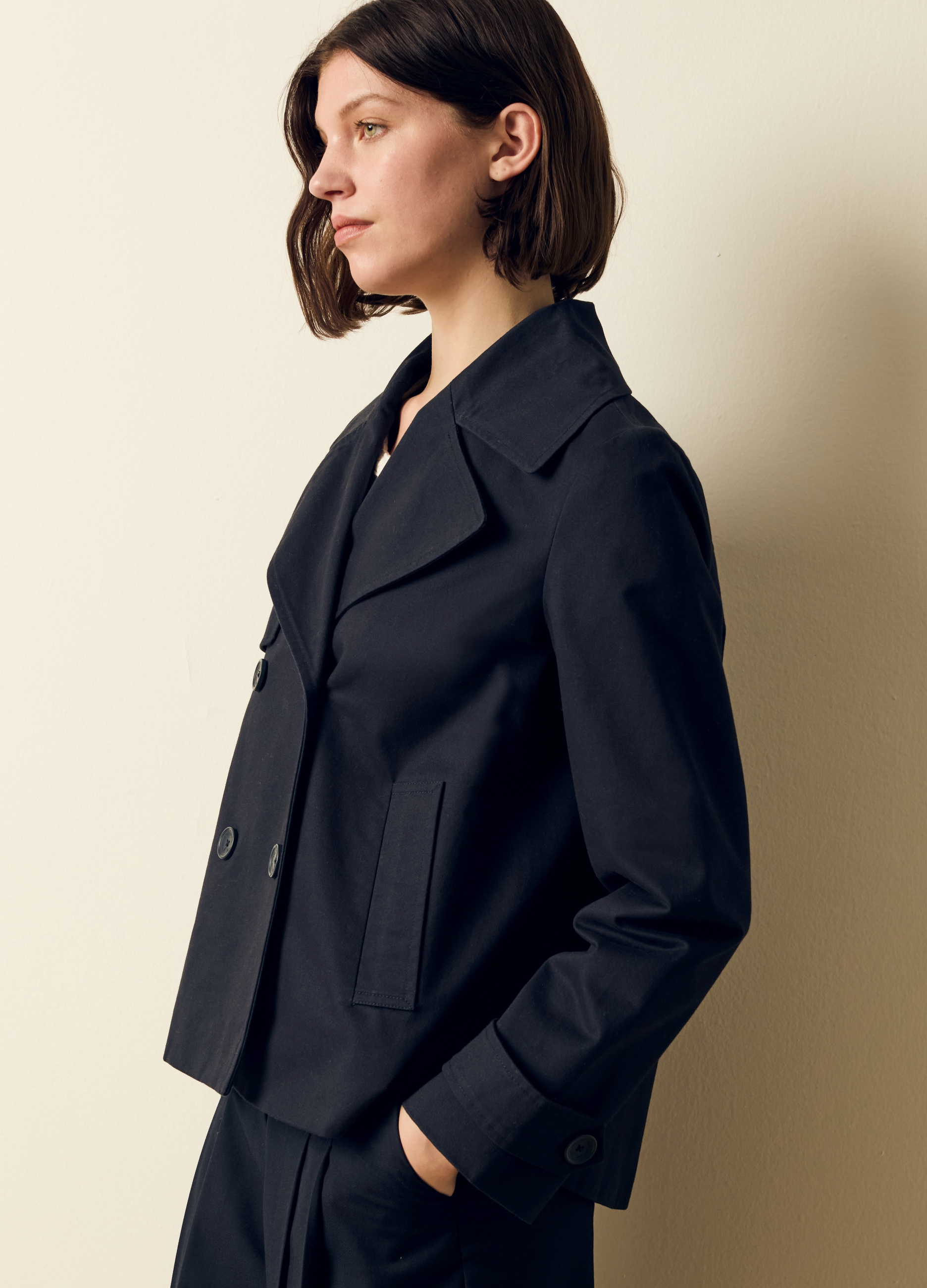 OVS, Trench Corto Doppiopetto, Donna, Blu, Taglia: XS