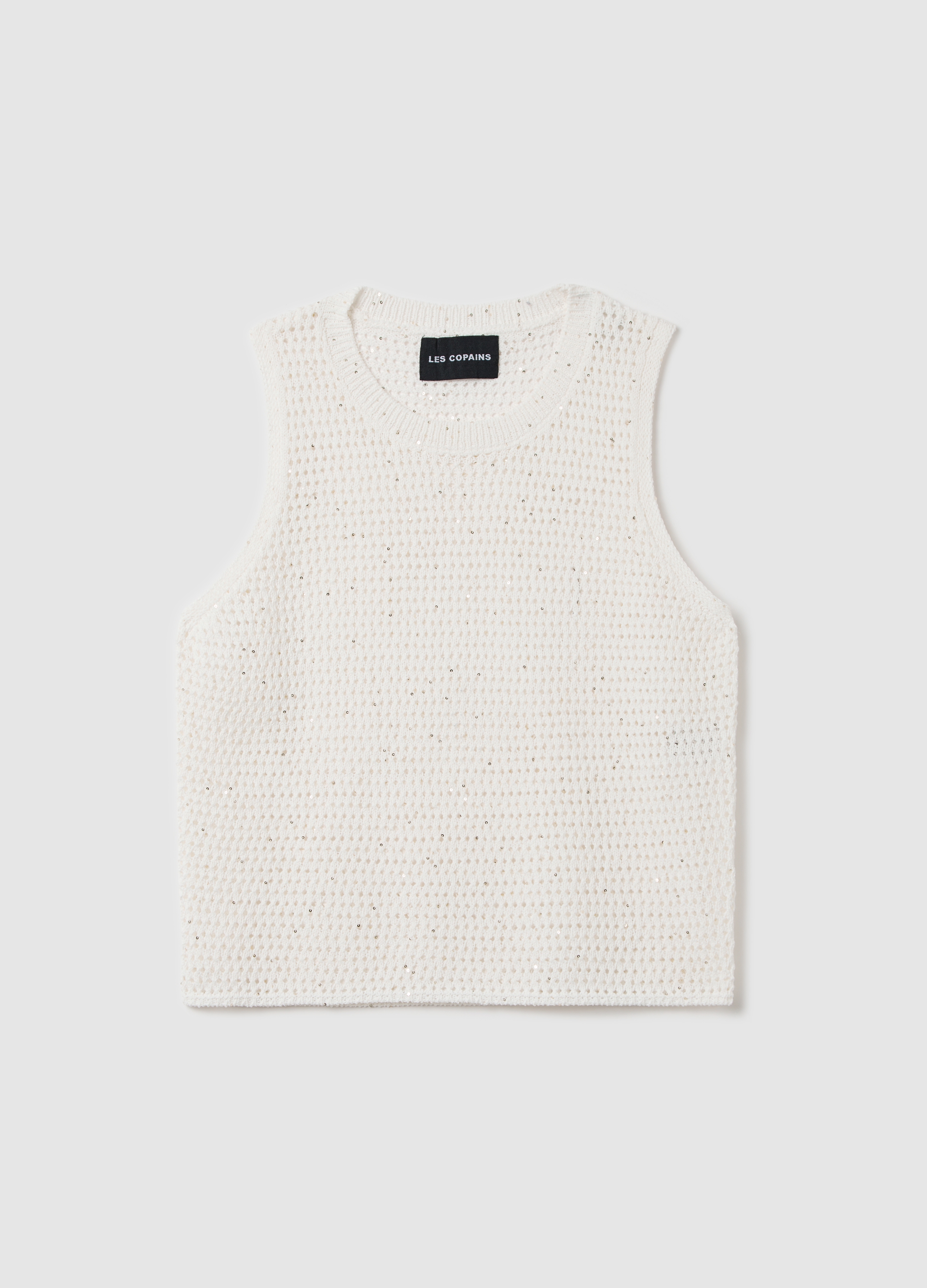 OVS, Tank Top Crochet Popcorn Stitch Bianco, Donna, Bianco, Taglia: S