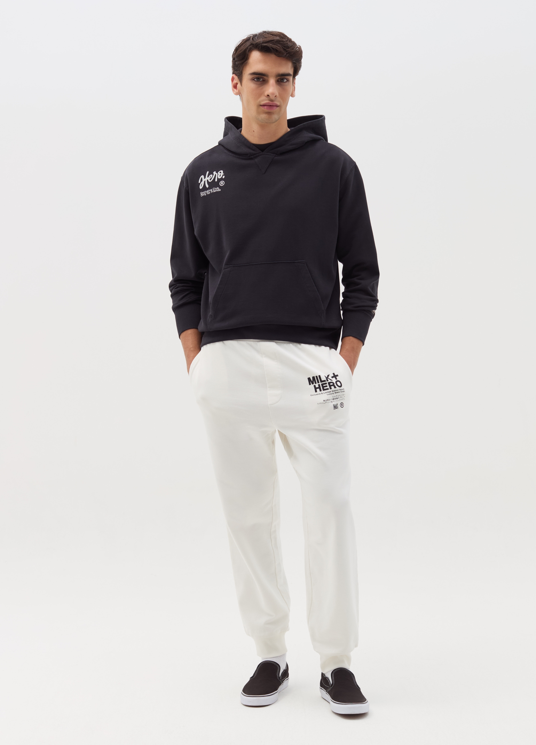 OVS, Sudadera Con Capucha Y Estampado, Hombre, Gris pizarra, Talla: XXL