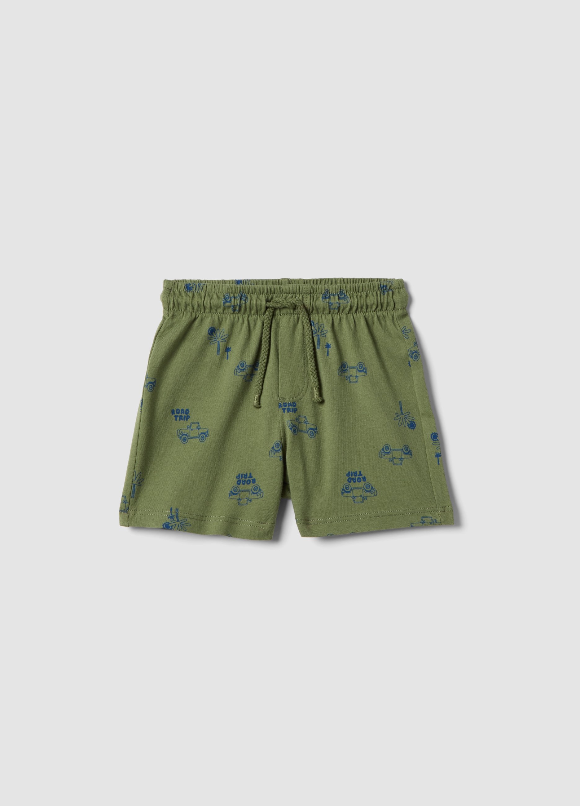 FAGOTTINO, Bermudas En Puro Algodón Verde Para Niños Con Ajuste Regular Y Estampados, Niño, Verde Oliva, Talla: 30-36