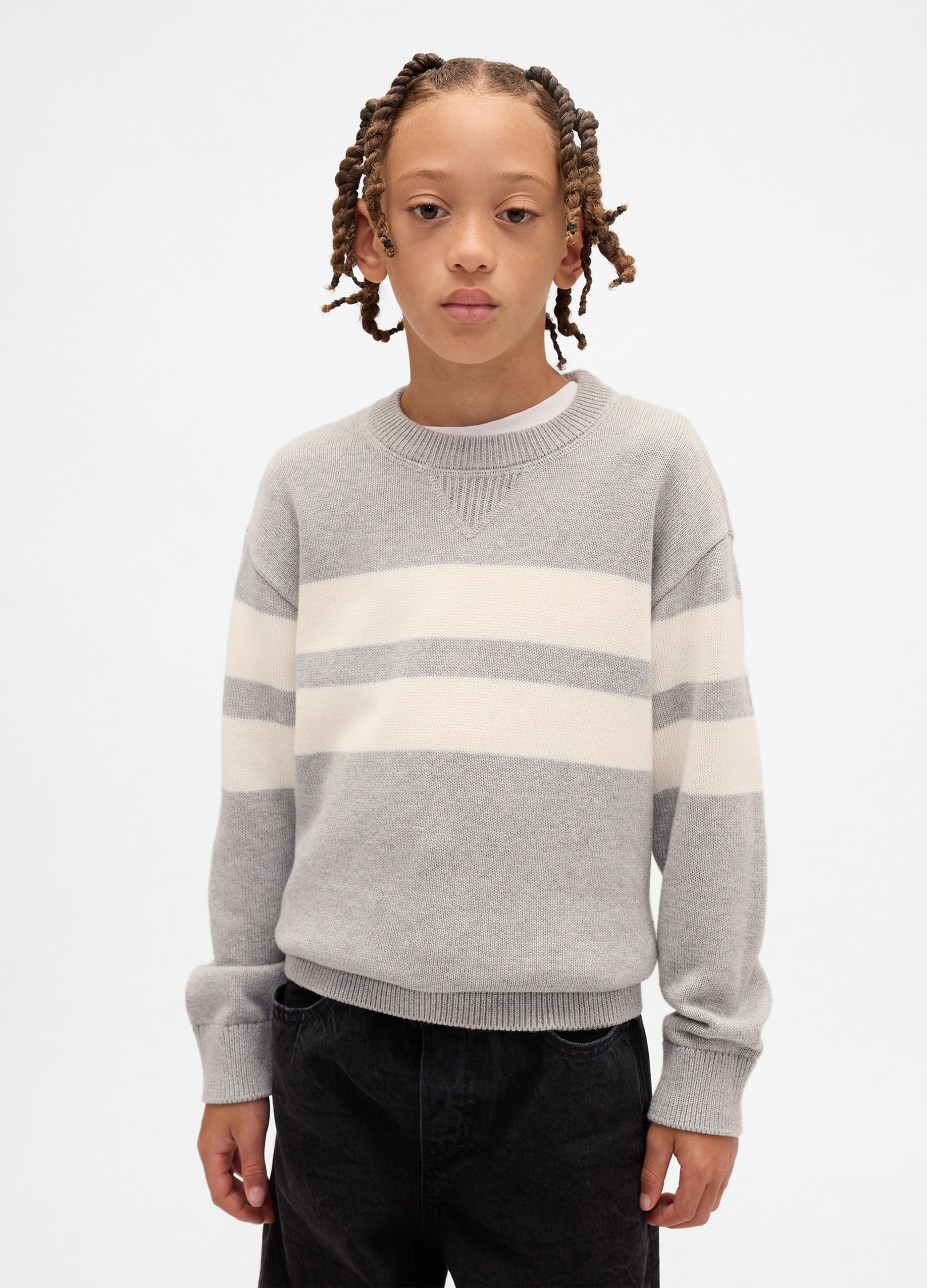 GAP KIDS, Maglione A Righe In Cotone, Bambino, Blu, Taglia: M/130-137