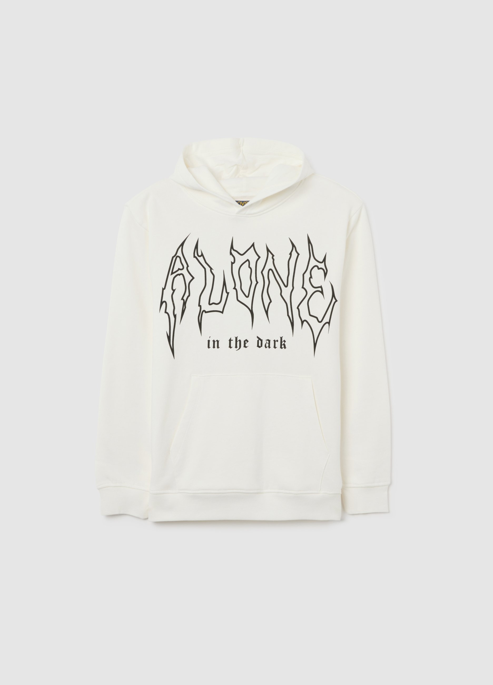 OVS KIDS, Sudadera Blanca De Niño En Algodón Puro De Ajuste Regular Con Texto, Niño, Blanco óptico, Talla: 13-14