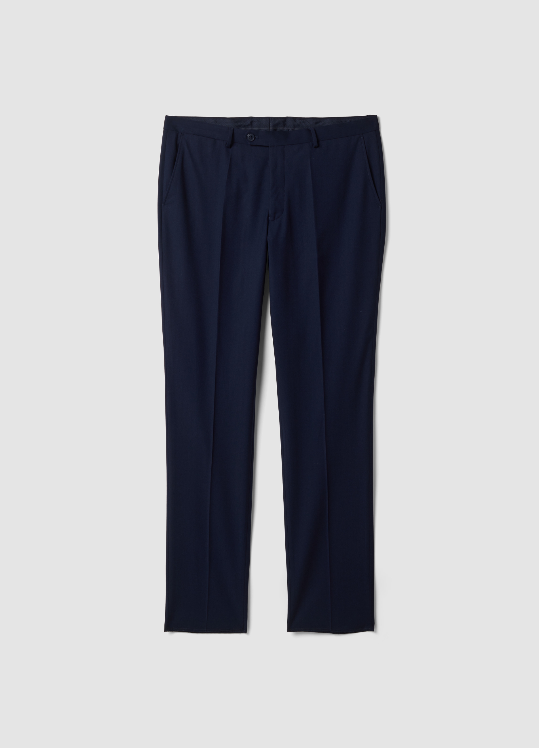 PIOMBO, Pantaloni Blu In Viscosa Elasticizzata Slim Fit, Uomo, Blu, Taglia: 56