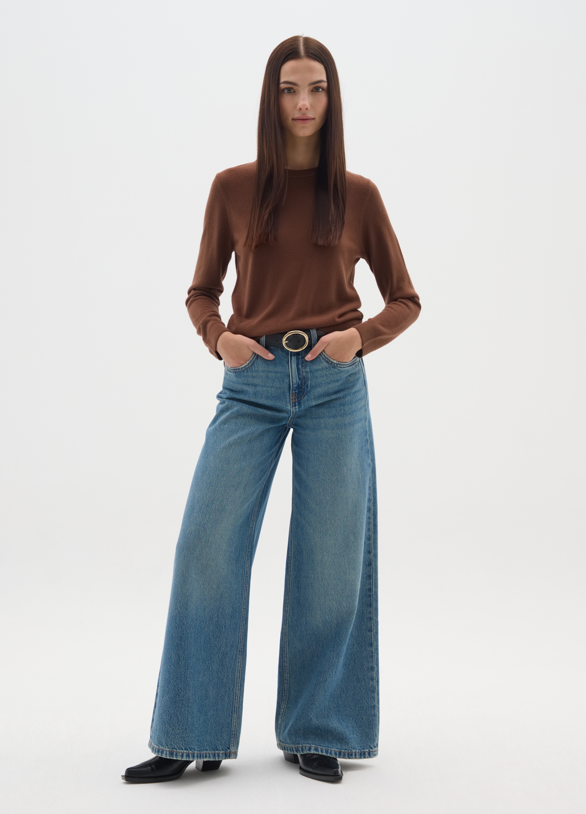 OVS, Maglia A Girocollo Marrone Regular Fit, Donna, Marrone, Taglia: S