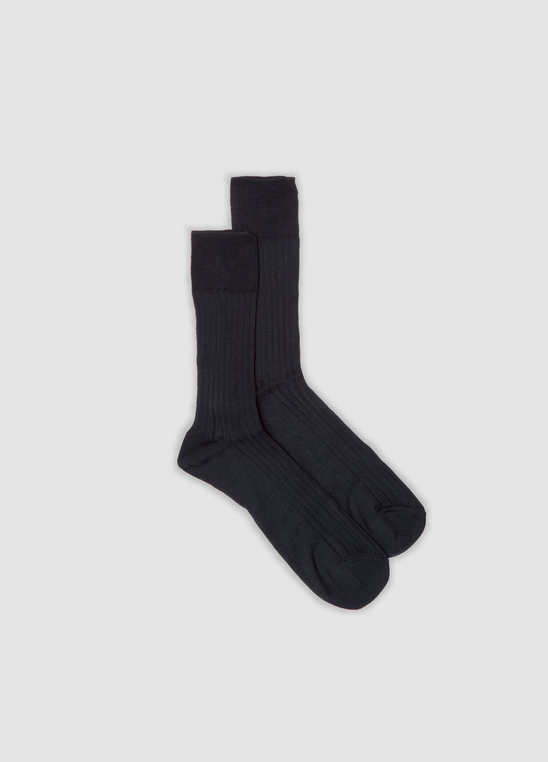 OVS, Calze Corte Blu In Puro Cotone A Coste, Uomo, Nero, Taglia: 44/46