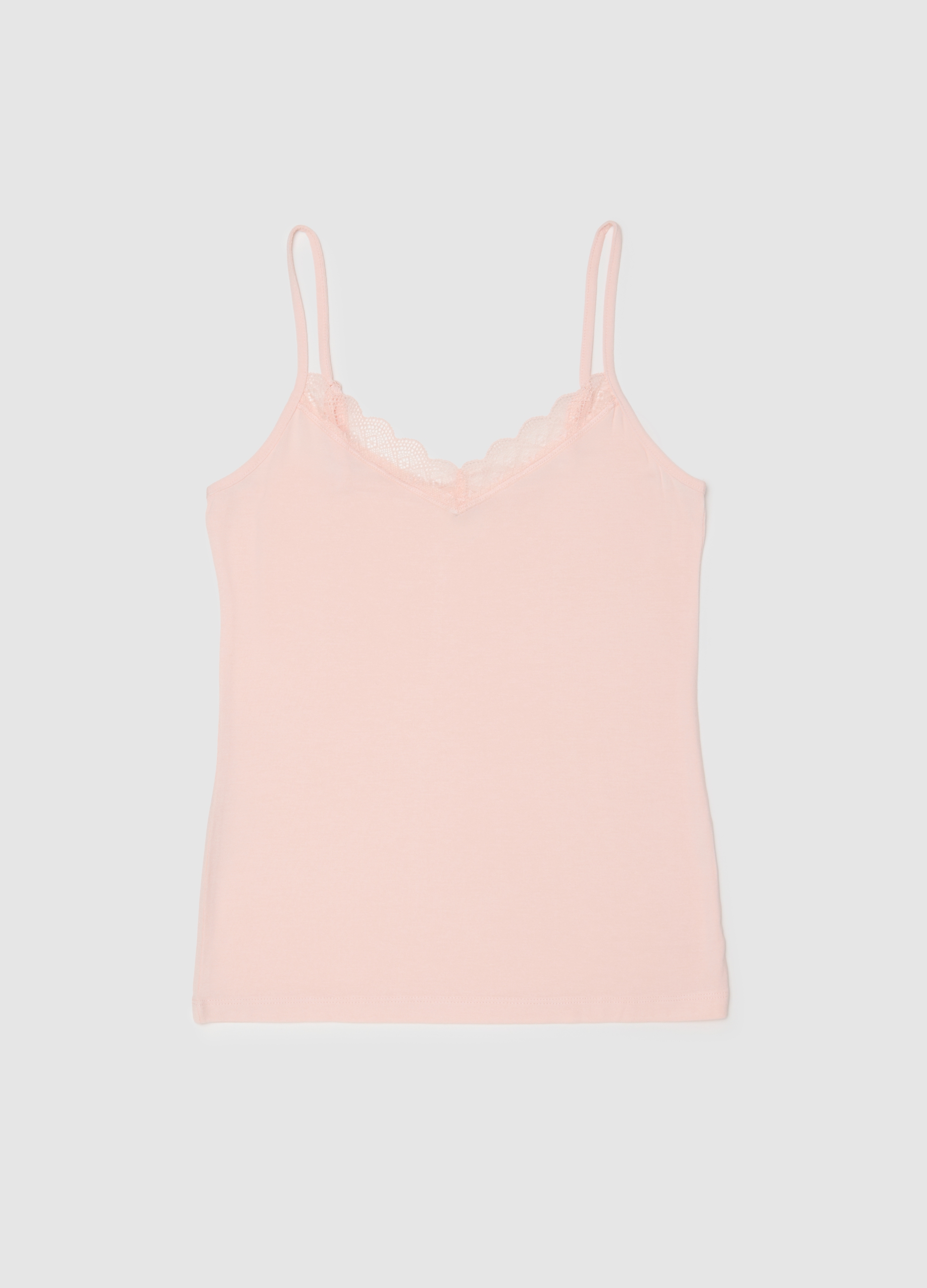Camiseta Sin Mangas Regular Fit En Mezcla De Viscosa Rosa, Mujer, Rosa Claro, Talla: M