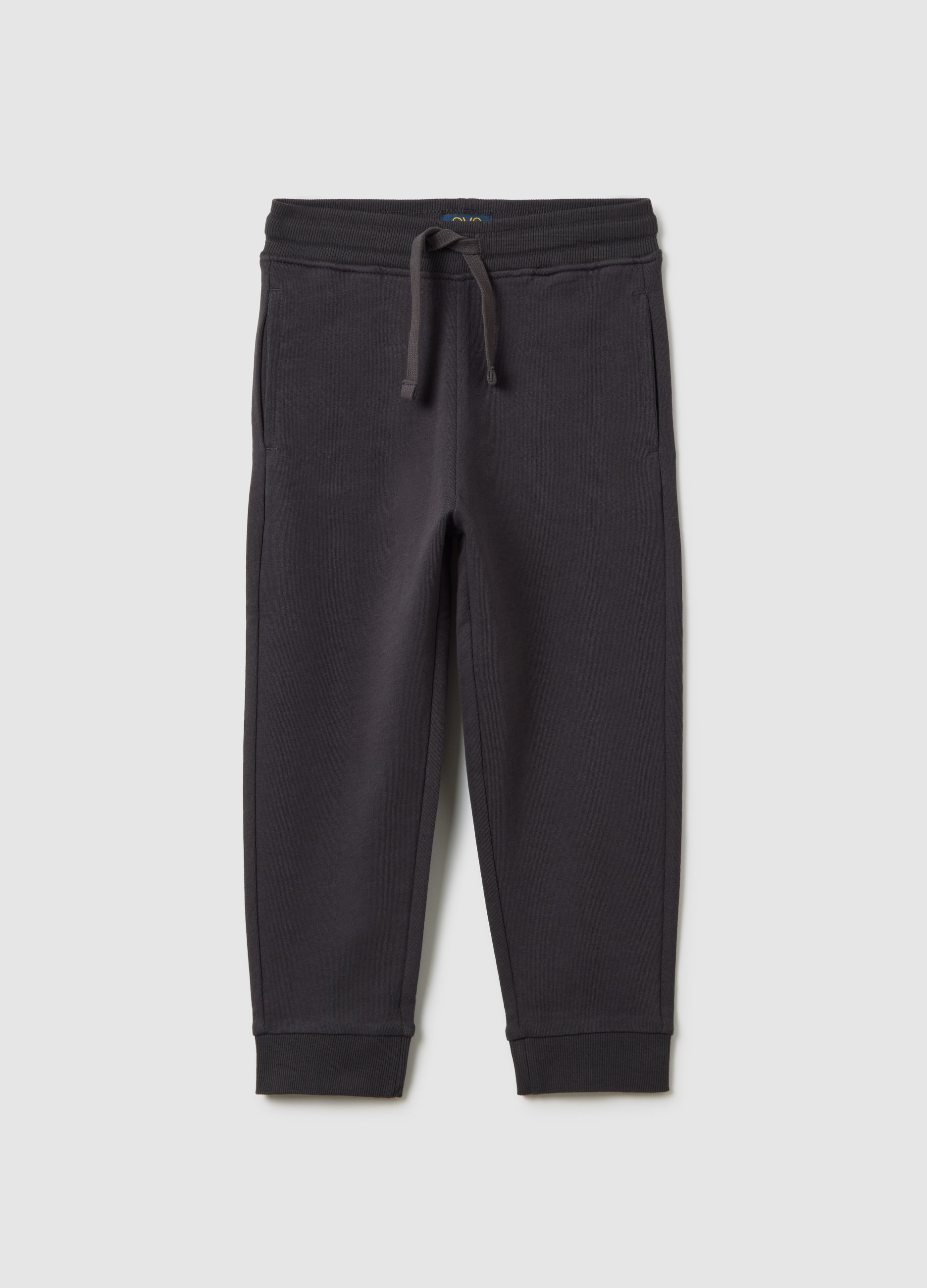 OVS, Pantaloni Per Bambini In Puro Cotone Nero Regular Fit, Junge, Gunmetal, Größe: 4-5