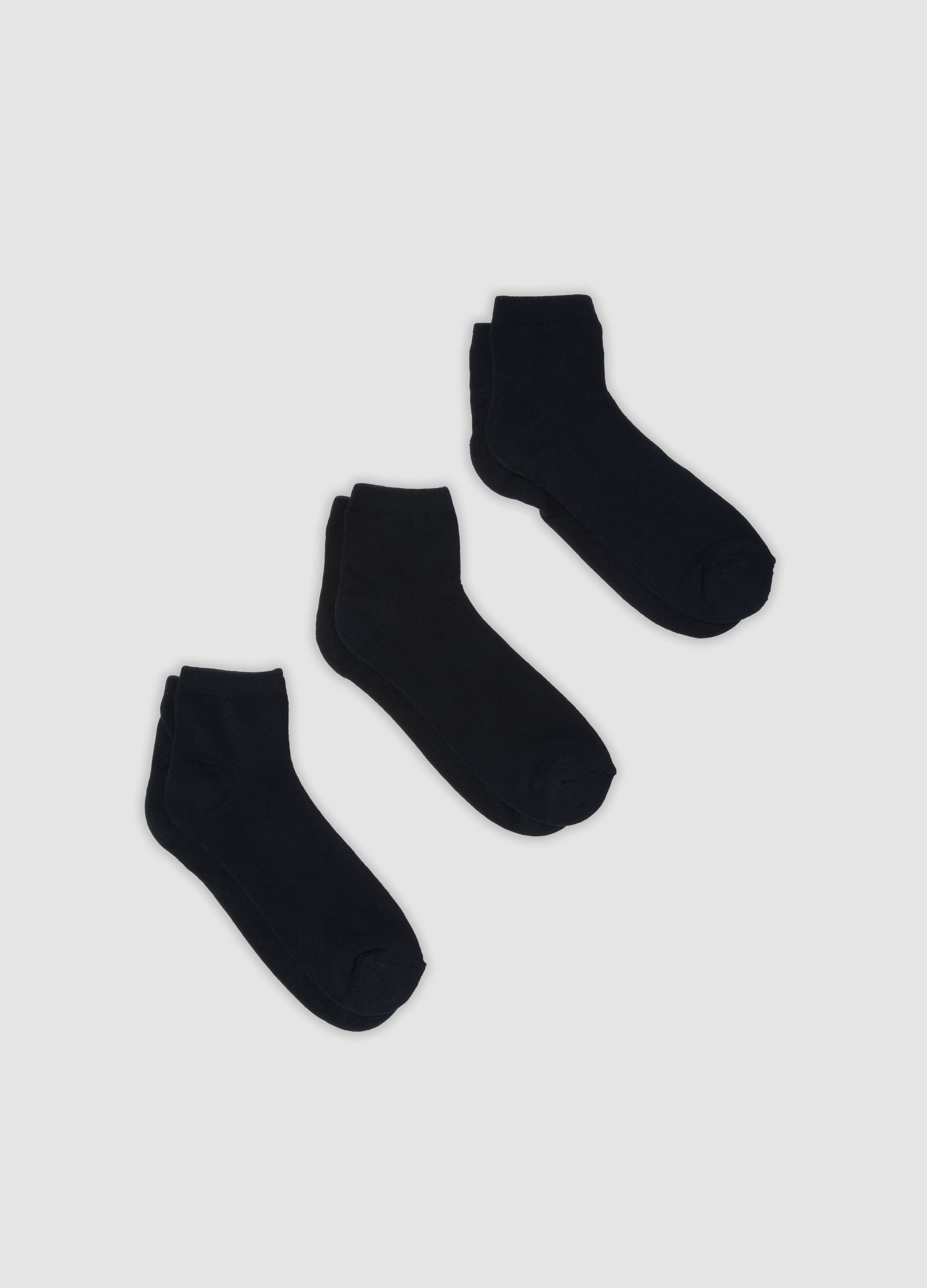 OVS, Tripack Di Calze Sportive Blu Alla Caviglia In Cotone Organico, Uomo, Blu, Taglia: 38-42