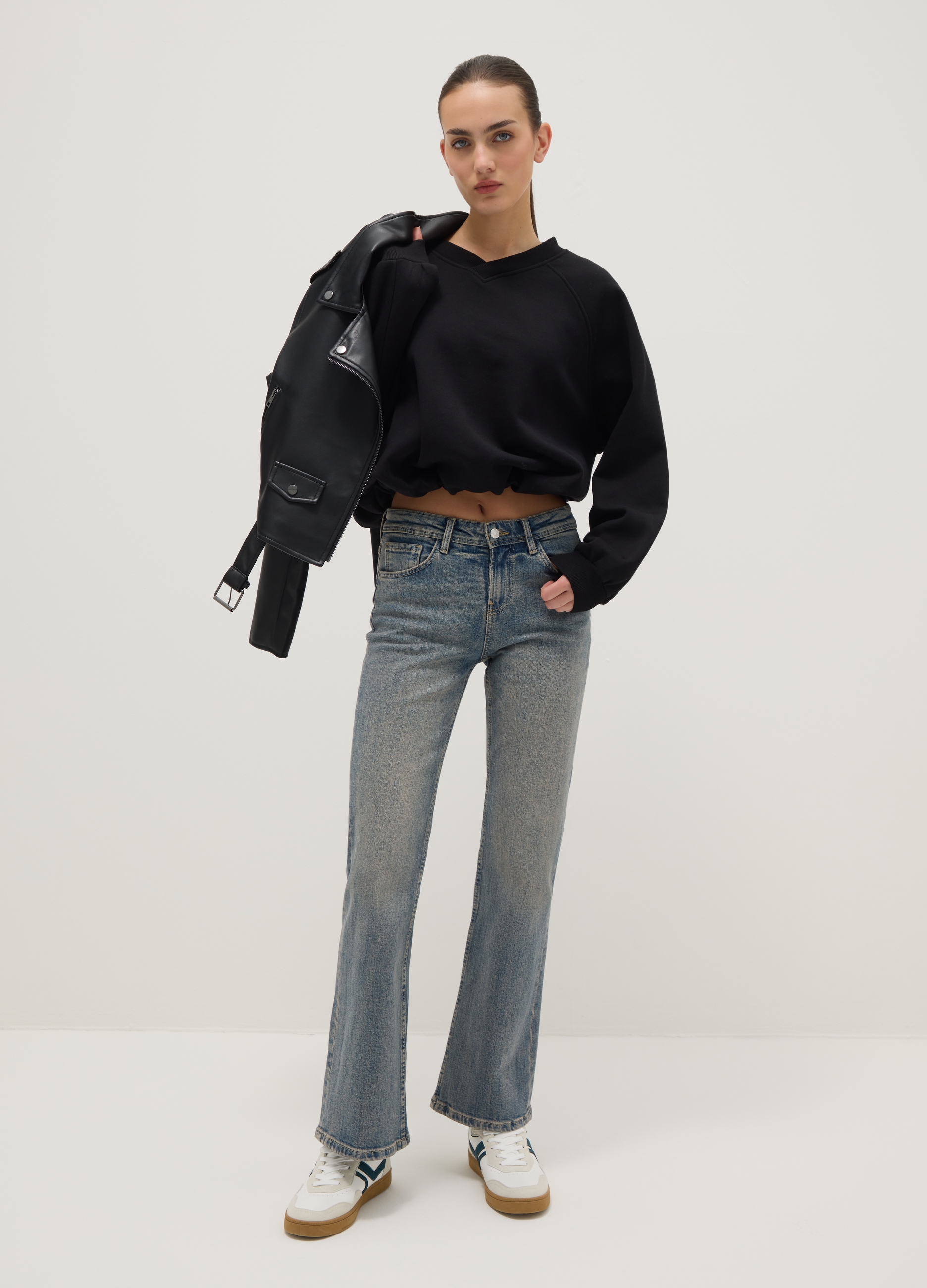 B.ANGEL, Vaqueros Azul En Algodón Elástico Con Corte Bootcut, Mujer, Azul vaquero, Talla: 36