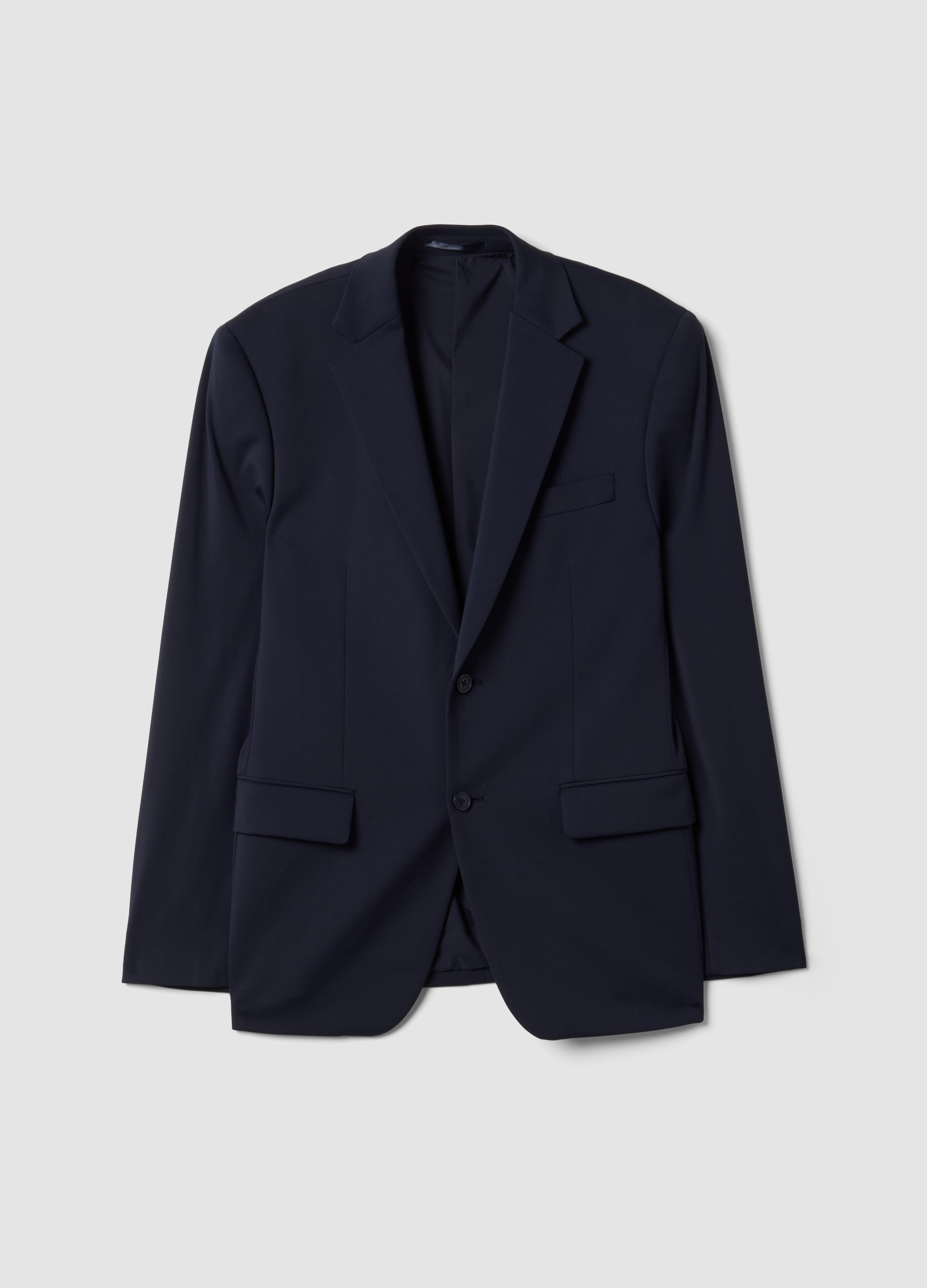 Piombo Tech, Blazer Blu In Tessuto Elasticizzato 4 Way Stretch Slim Fit Easy Iron, Uomo, Blu, Taglia: 46