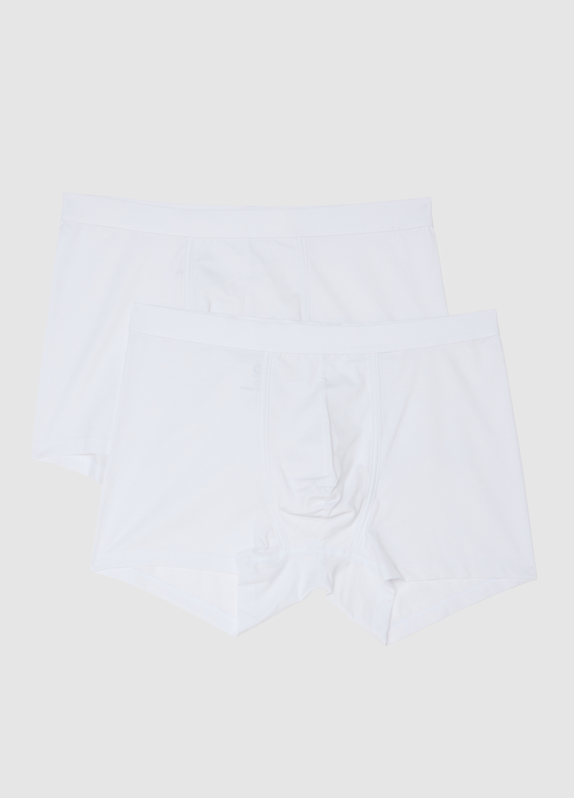 Pack Doble De Boxers Blancos De Mezcla De Algodón Elástico Ajuste Regular, Hombre, Blanco óptico, Talla: L