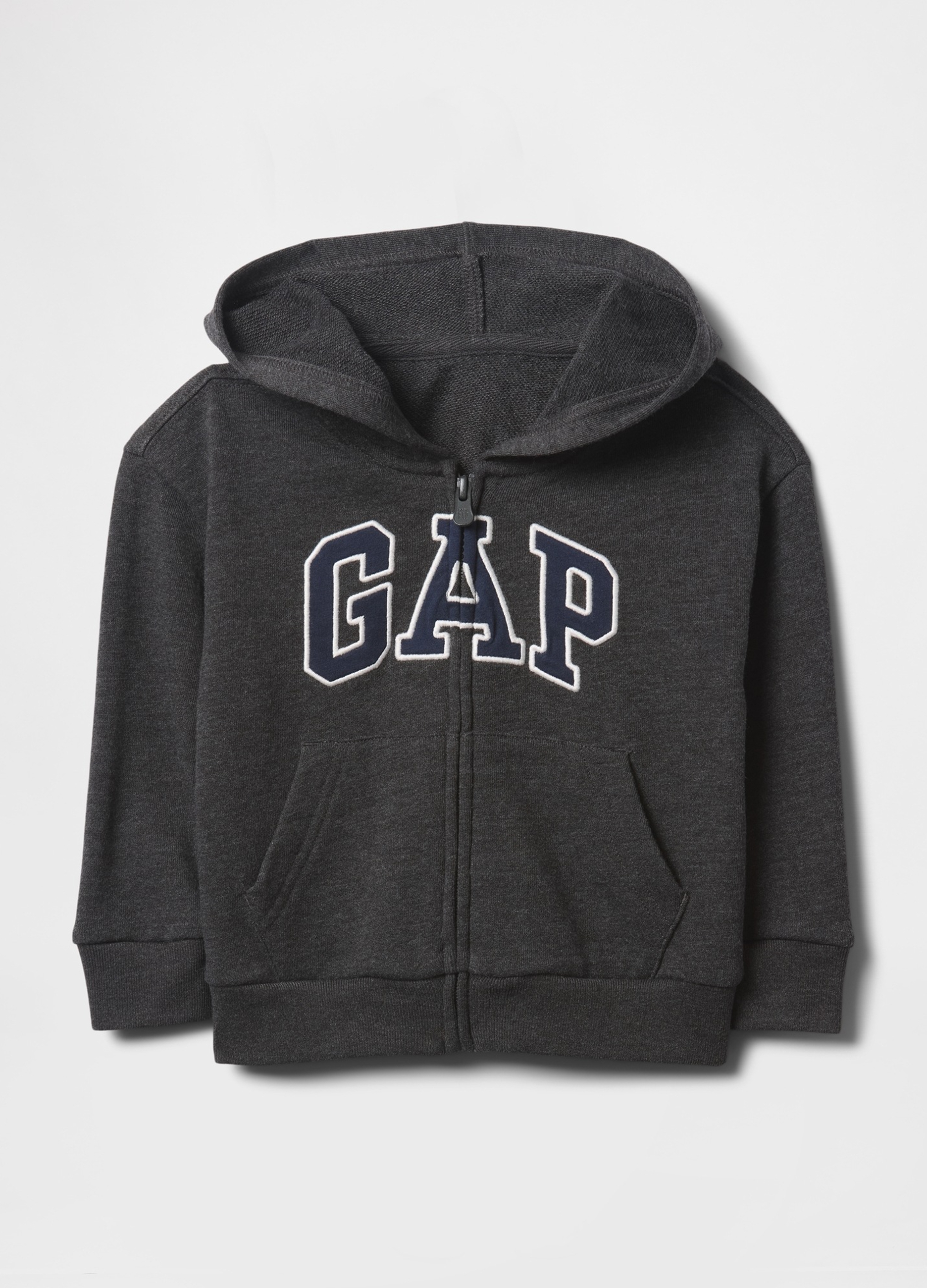 GAP KIDS, Felpa Con Logo Gap, Cappuccio E Zip In Misto Cotone, Bambino, Grigio, Taglia: 18-24M/79-84
