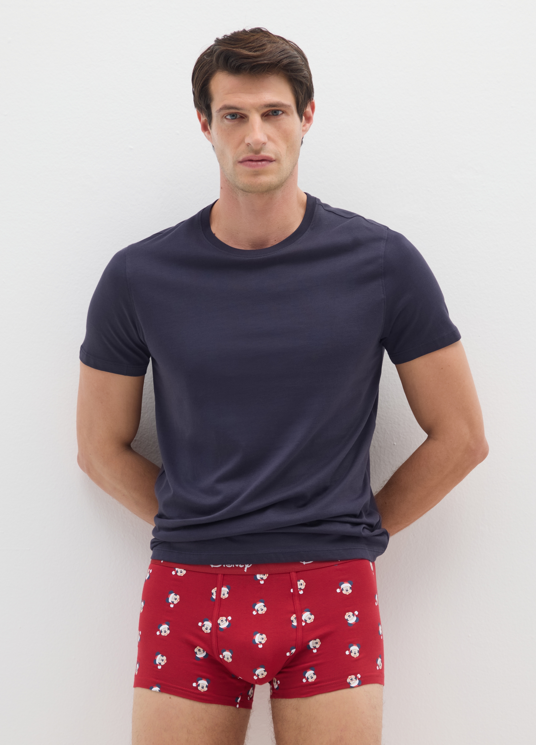 DISNEY, Boxer Rosso In Cotone Elasticizzato Regular Fit Con Stampe Disney, Hombre, Rojo Oscuro, Talla: M