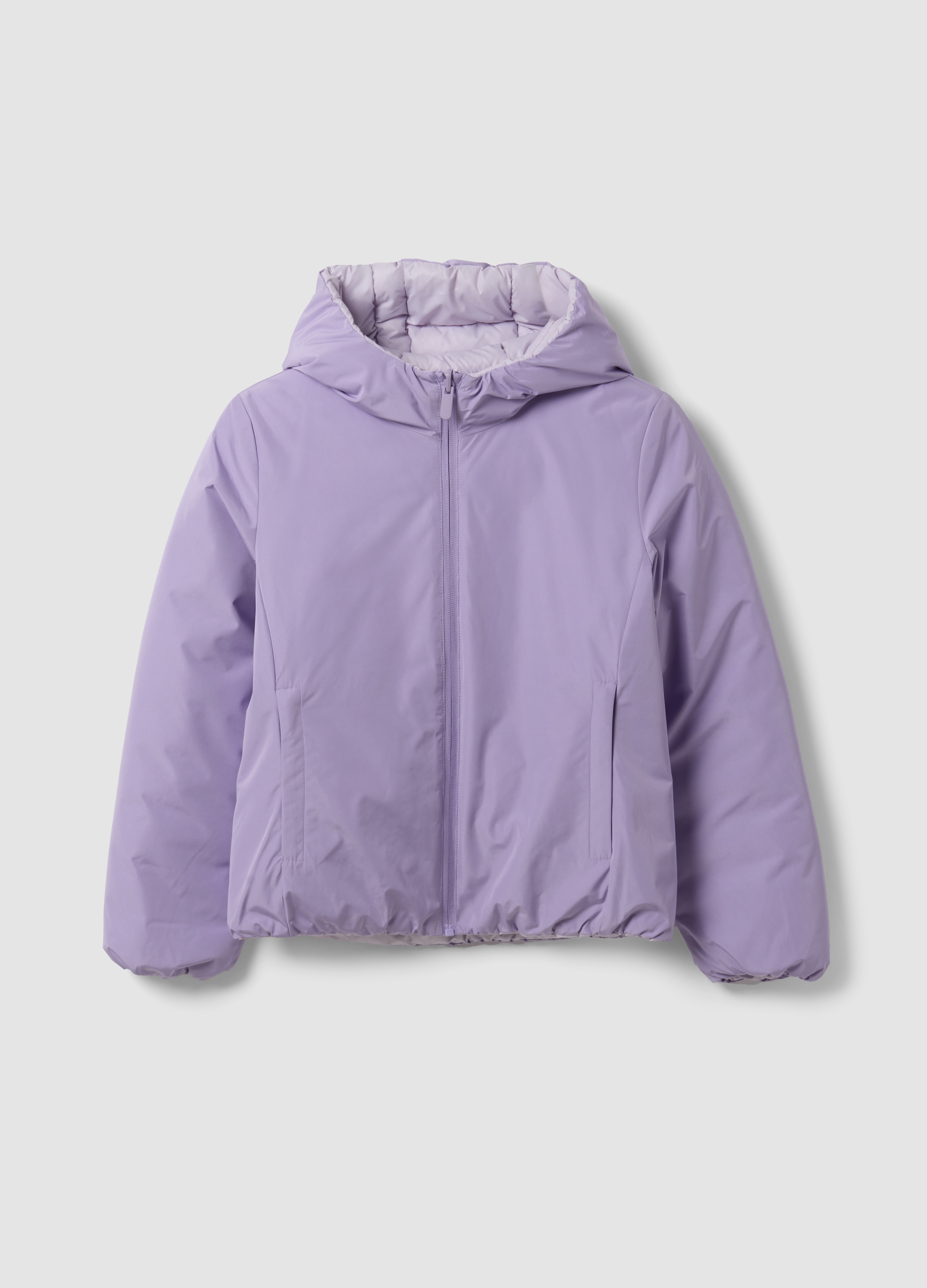 Ovs Kids Ragazza Viola Giacca Ultralight Reversibile Con Cappuccio E Zip Per Bambina, Taglia: 14-15