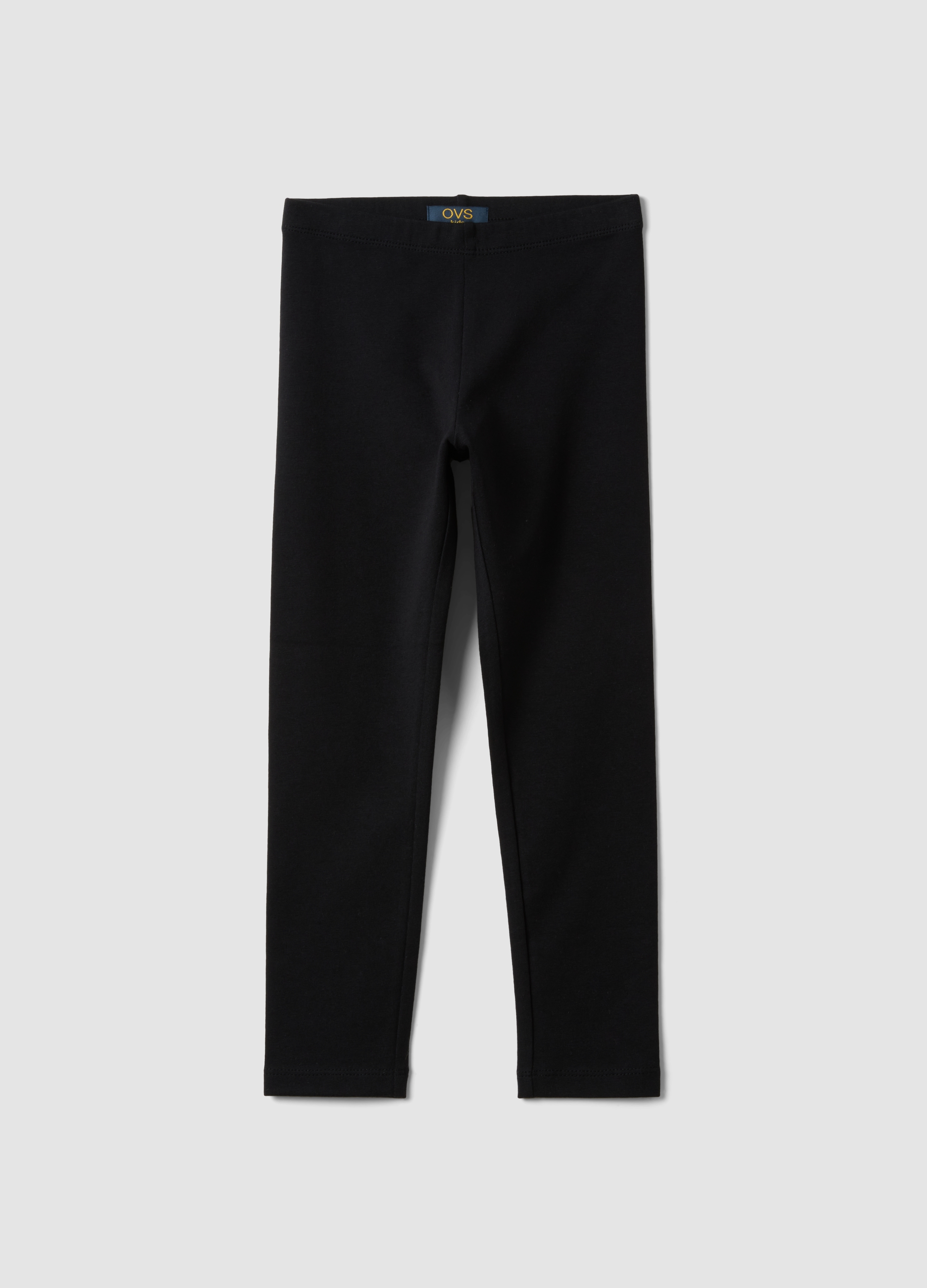 OVS KIDS, Leggings Neri In Cotone Organico Elasticizzato Skinny Per Bambina, Nero, Taglia: 7-8