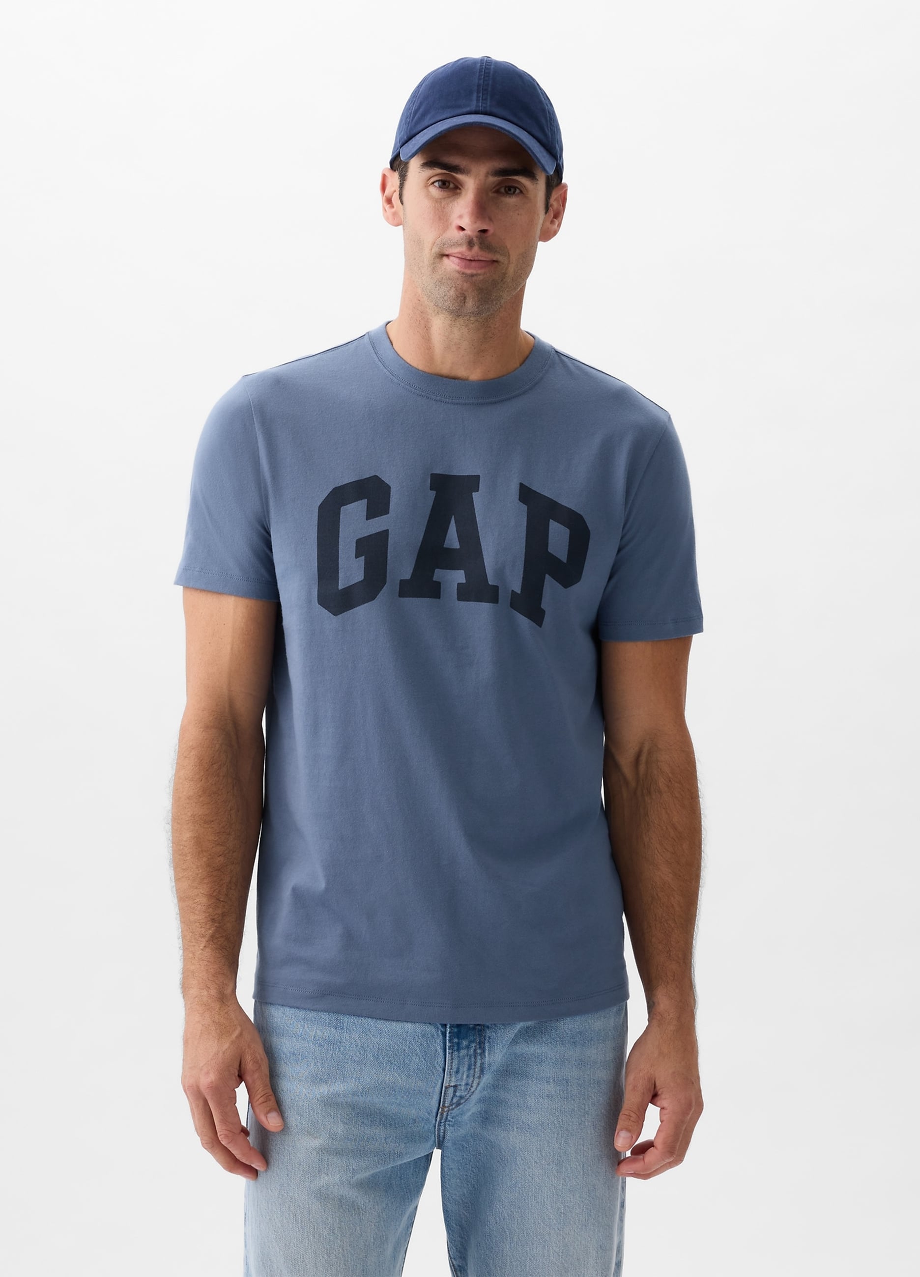 GAP, T-shirt In Cotone Con Logo Gap, Uomo, Blu, Taglia: S