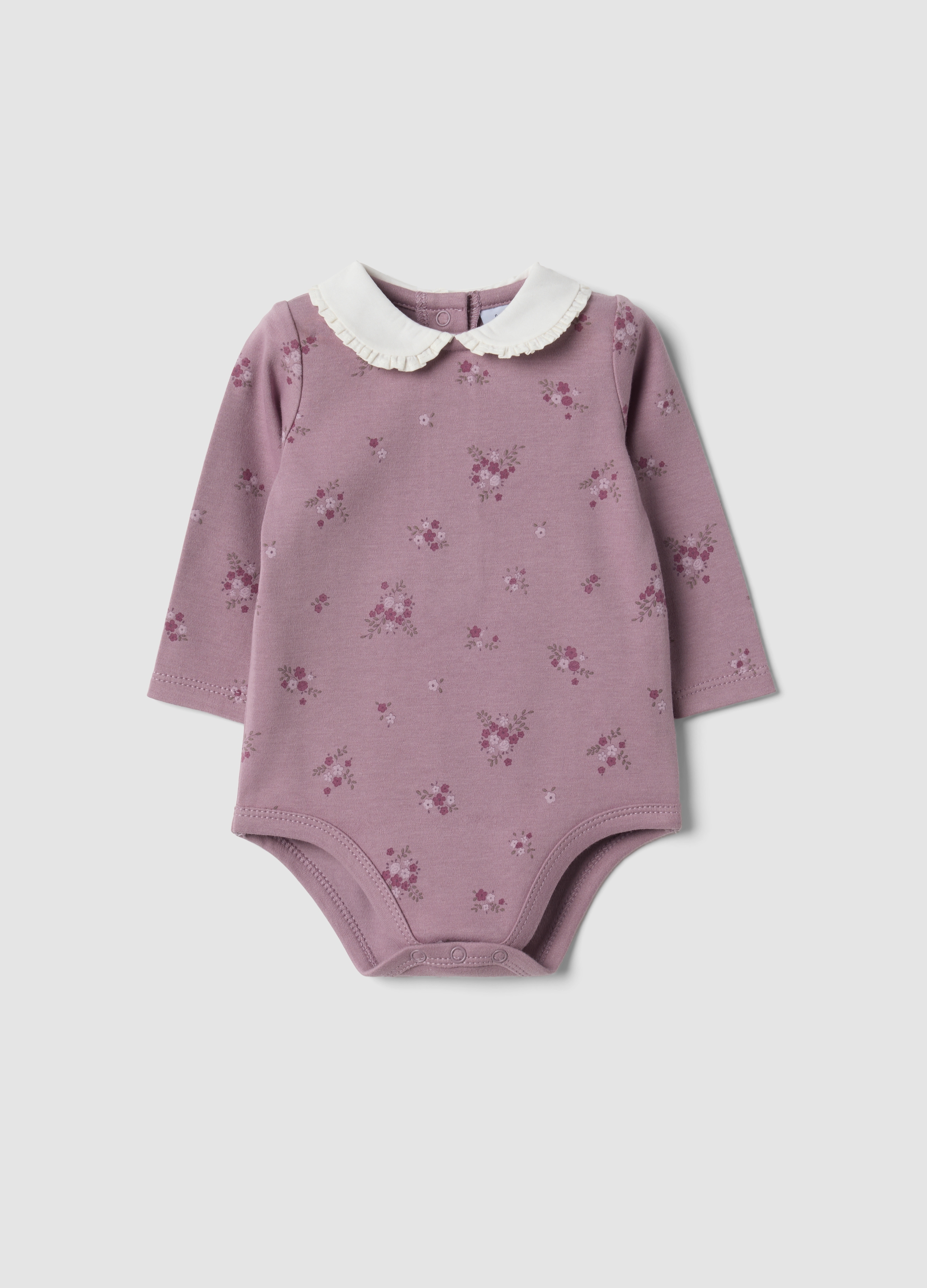 FAGOTTINO, Body Viola In Puro Cotone Organico Con Colletto, Neonata, Viola, Taglia: 6-9