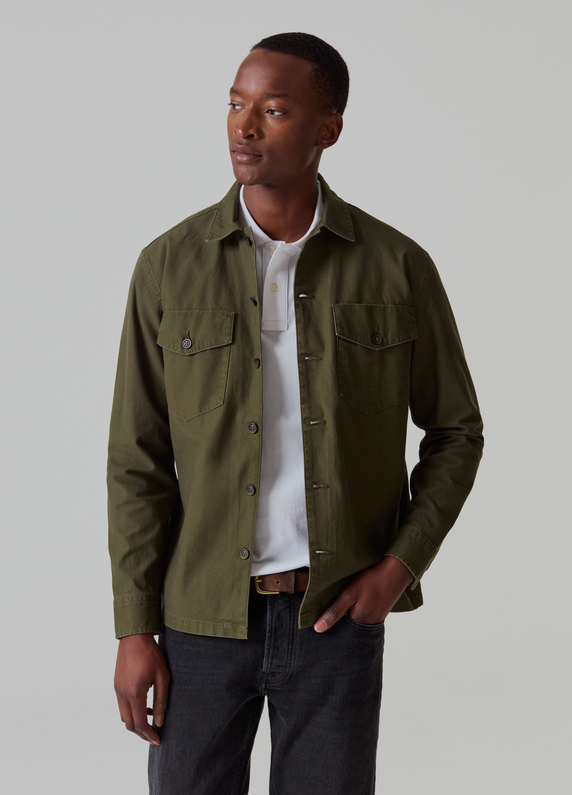 PIOMBO, Shacket In Cotone Con Tasche, Uomo, Verde, Taglia: S