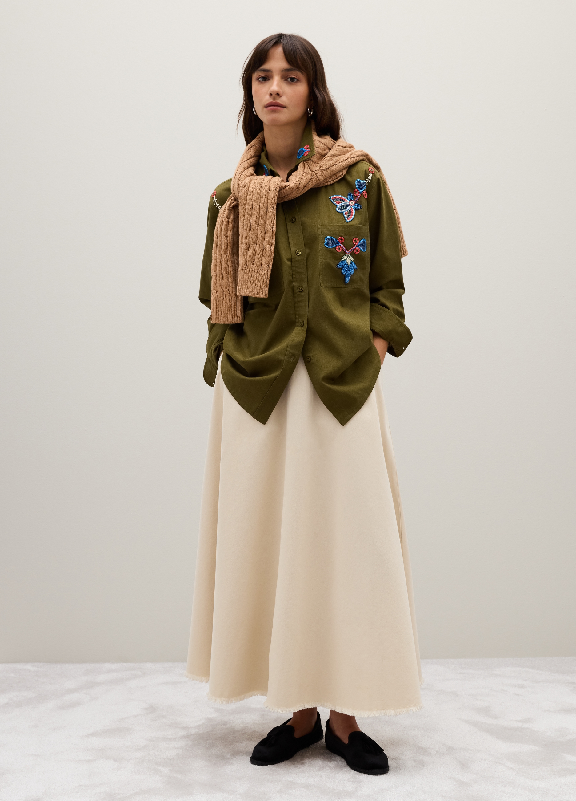 OVS, Falda Beige De Algodón Puro, Mujer, Beige Claro, Talla: 34