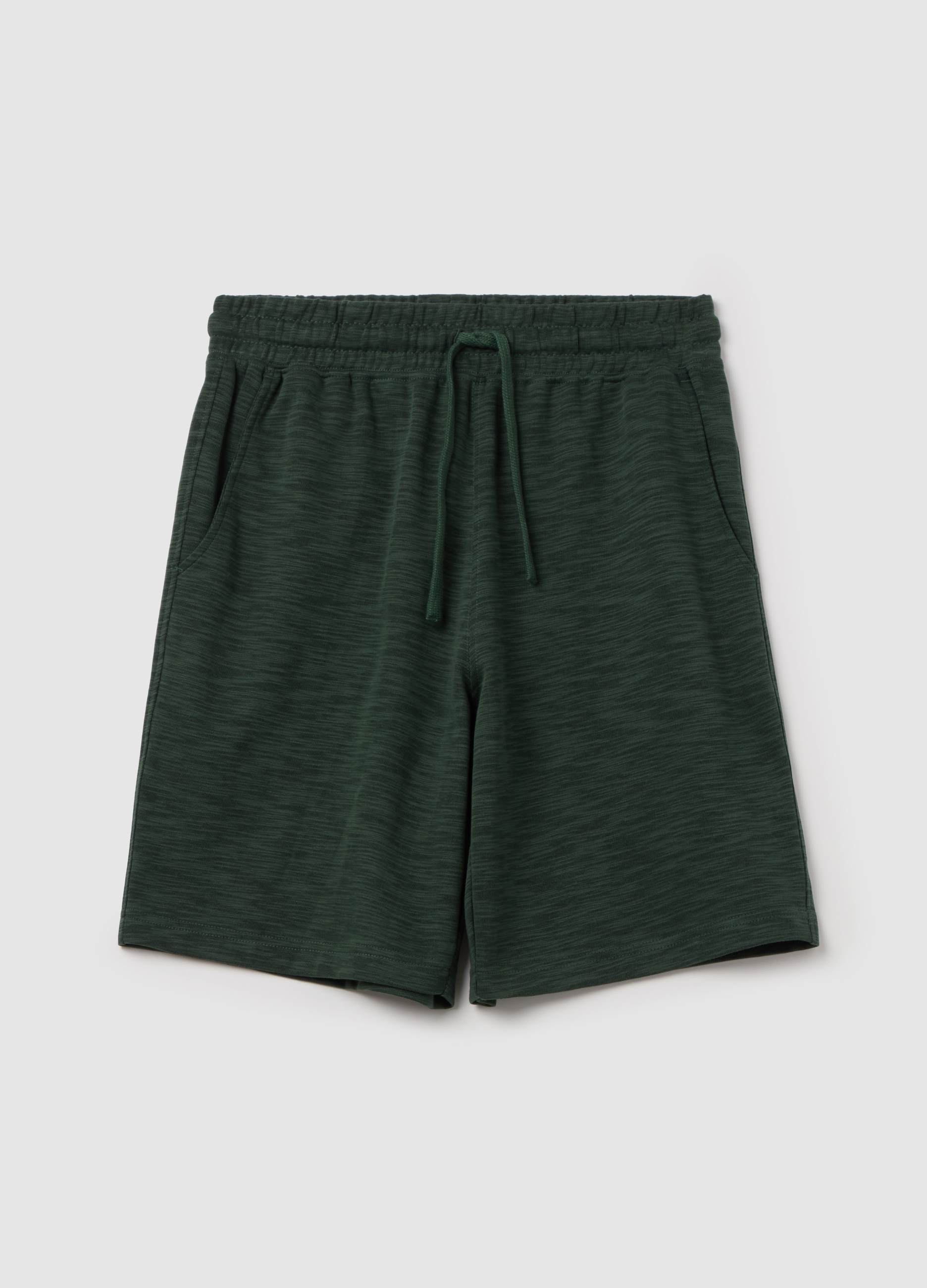 OVS , Shorts Pigiama In Jersey Slub Con Coulisse, Uomo, Verde, Taglia: S