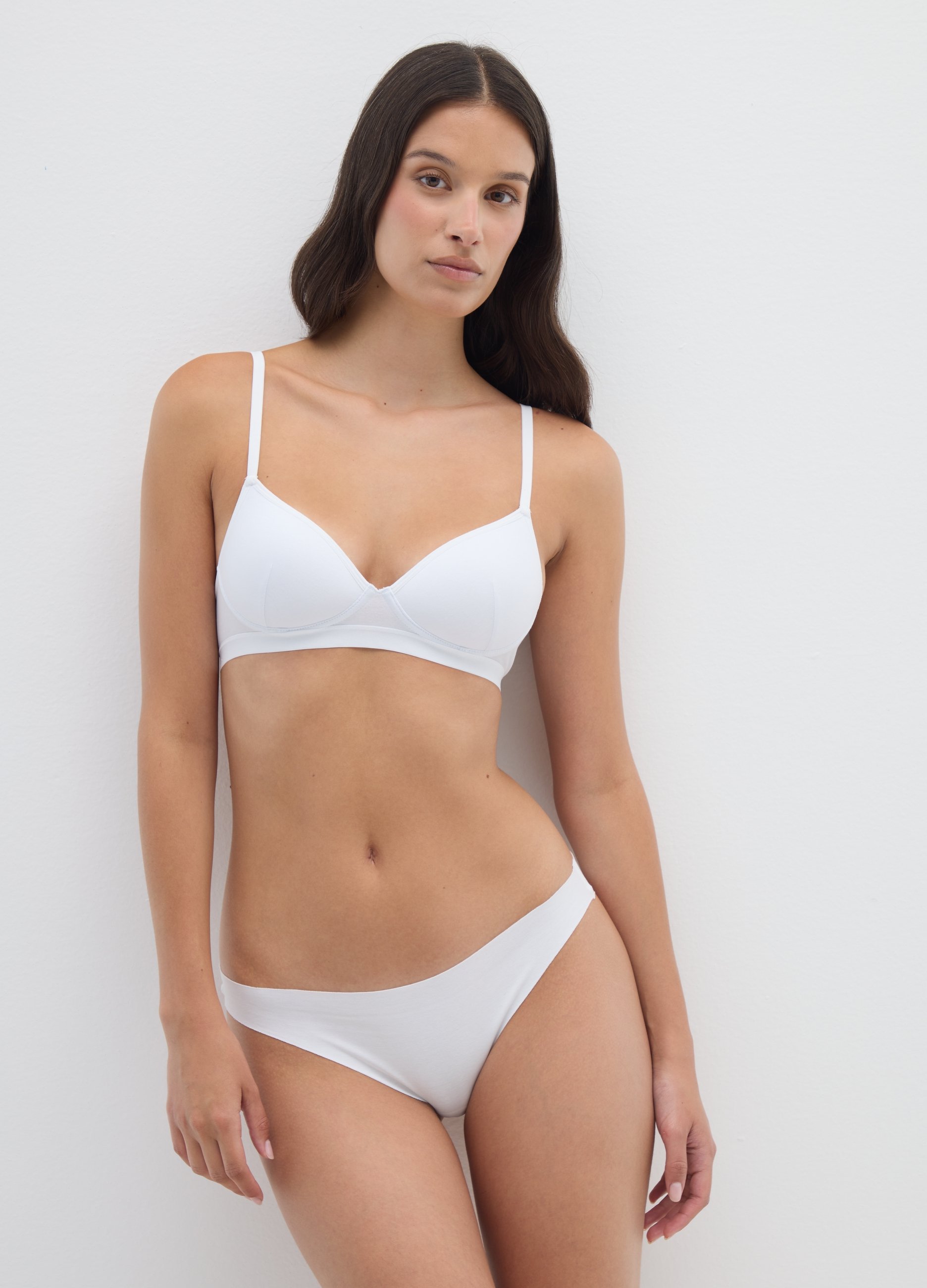 OVS, Weiße Baumwoll-brazilian-slip Regular Fit, Frau, Reinweiß, Größe: 1